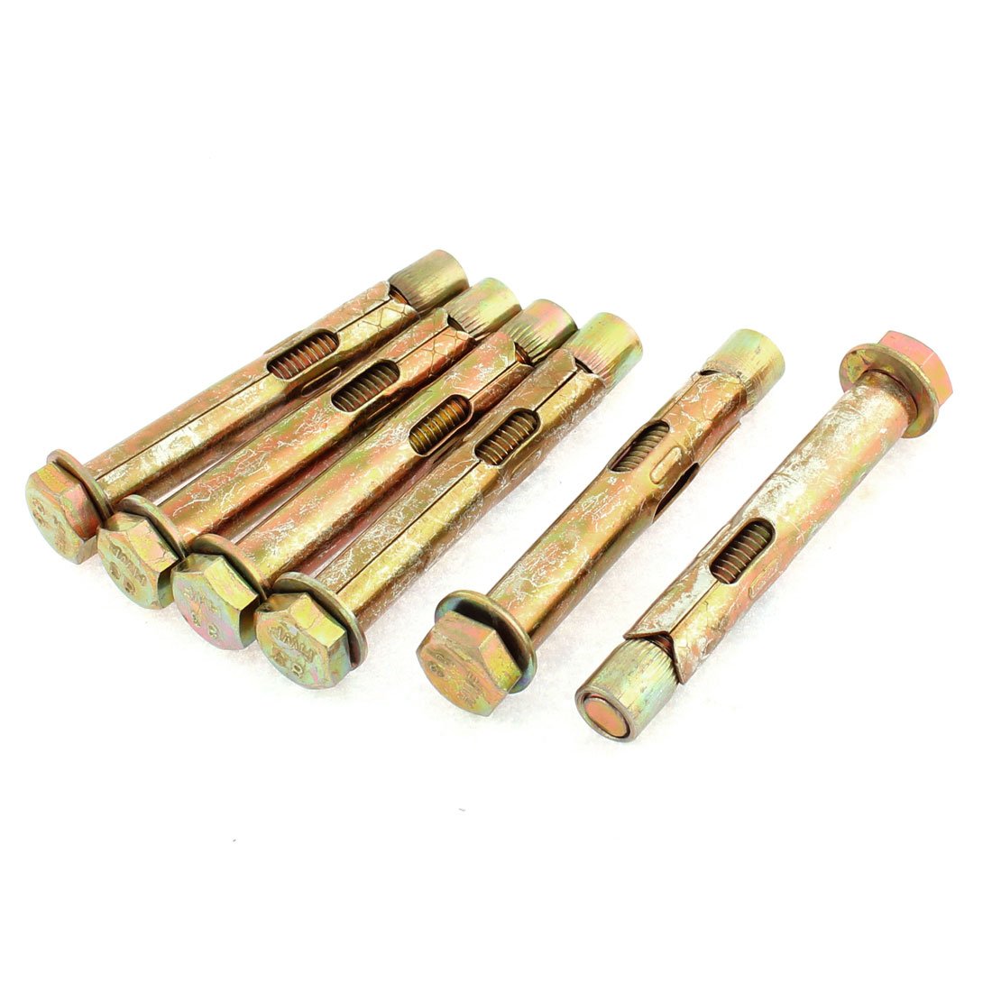 6 Pcs M8 x 70mm Hex Head Expansion Anchor Bolts with Nuts - Heavy Duty Fasteners for Concrete Walls, Shelves & Furniture Assembly (Indoor/Outdoor Use)