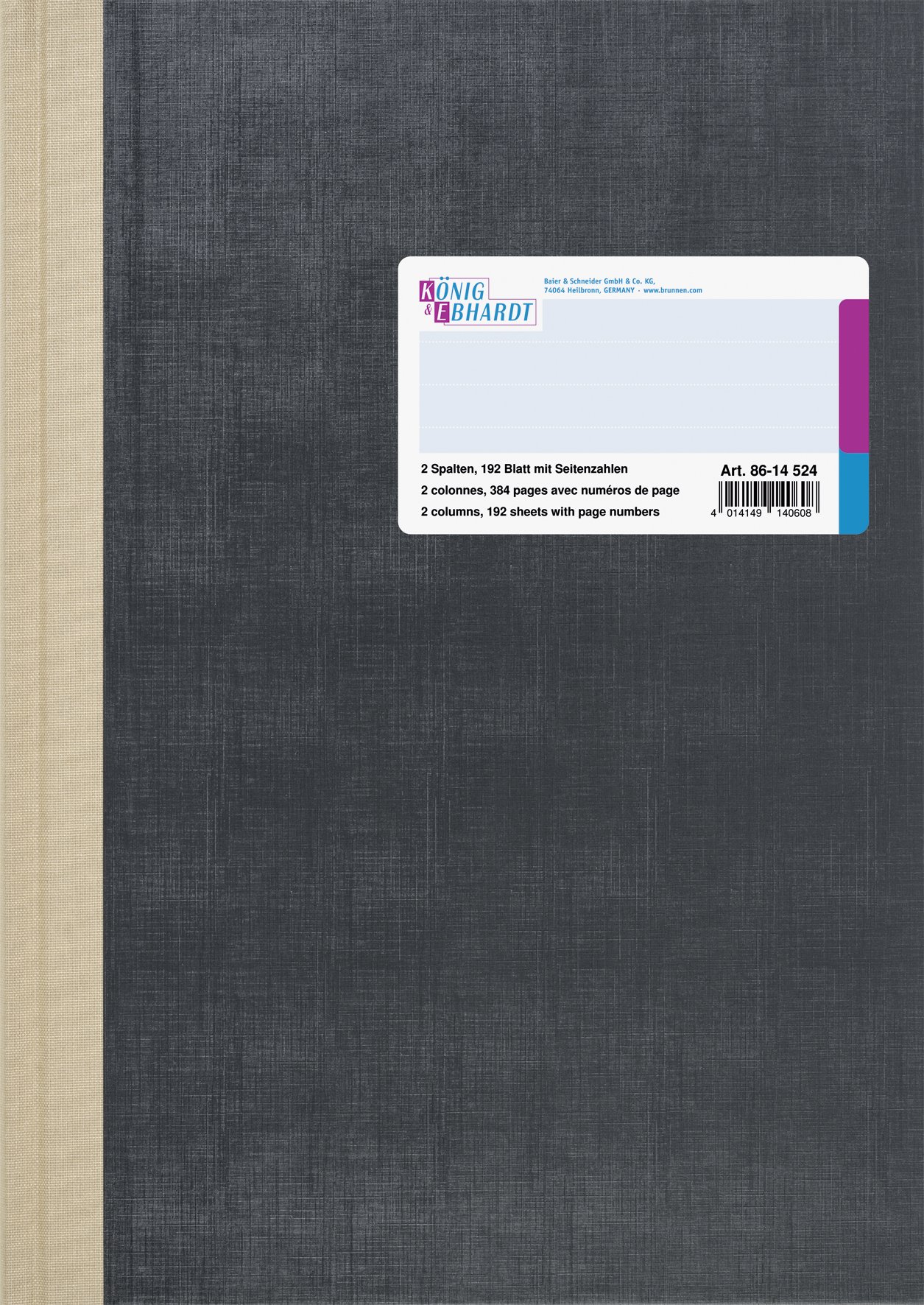 König & Ebhardt 8614524 2-Column Accounting Book - A4 Size (210x297mm) 192 Sheets Light Blue - Perfect for Bookkeeping, Financial Records & Office Organization