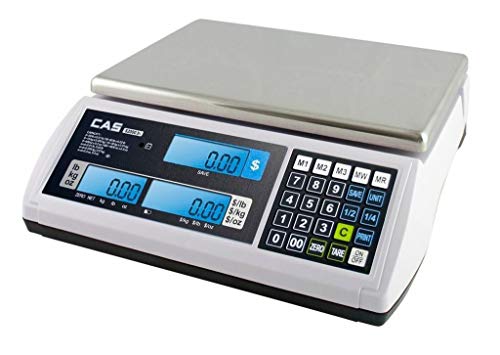 CAS S2000JR Digital Price Computing Scale - 60lb Capacity, 0.02lb Precision with LCD Display - Perfect for Retail, Shipping, and Postal Services