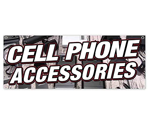 13 oz Heavy-Duty Vinyl Cell Phone Accessories Banner - Single-Sided with Metal Grommets | Durable Non-Fabric Sign for Retail Stores & Trade Shows