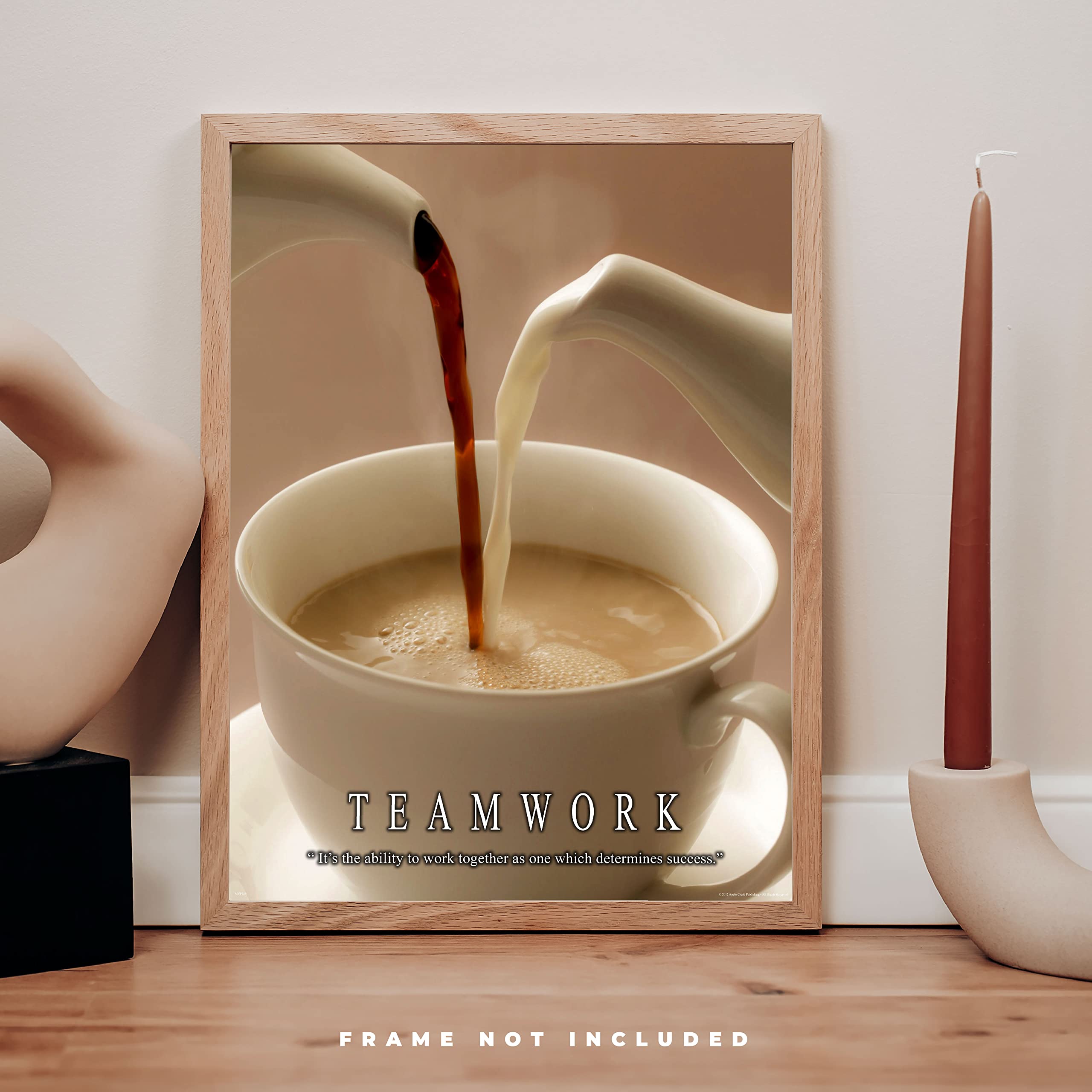 11x14 Coffee Motivational Poster Art Print - Grinder, Beans & Espresso Pot Wall Decor for Home, Office & Café - Perfect Coffee Lover Gift & Kitchen Decor