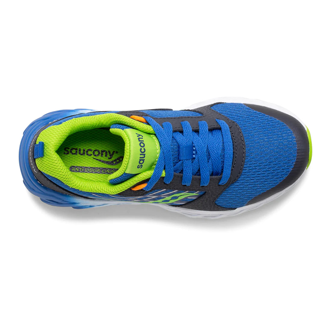 Saucony Blue Green Wind 2.0 Youth Running Shoes - Lightweight Athletic Sneakers for Kids' Sports & Casual Wear