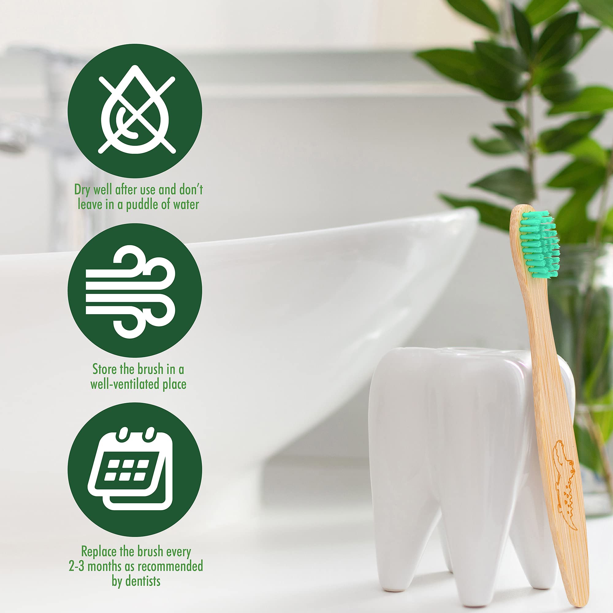 EcoShoots Kids Bamboo Toothbrushes - Super Soft Bristles, Pack of 5 | Eco-Friendly Natural Wooden Toothbrush for Children | Organic Biodegradable Handle, BPA Free | Perfect for Travel, School & Daily Oral Care