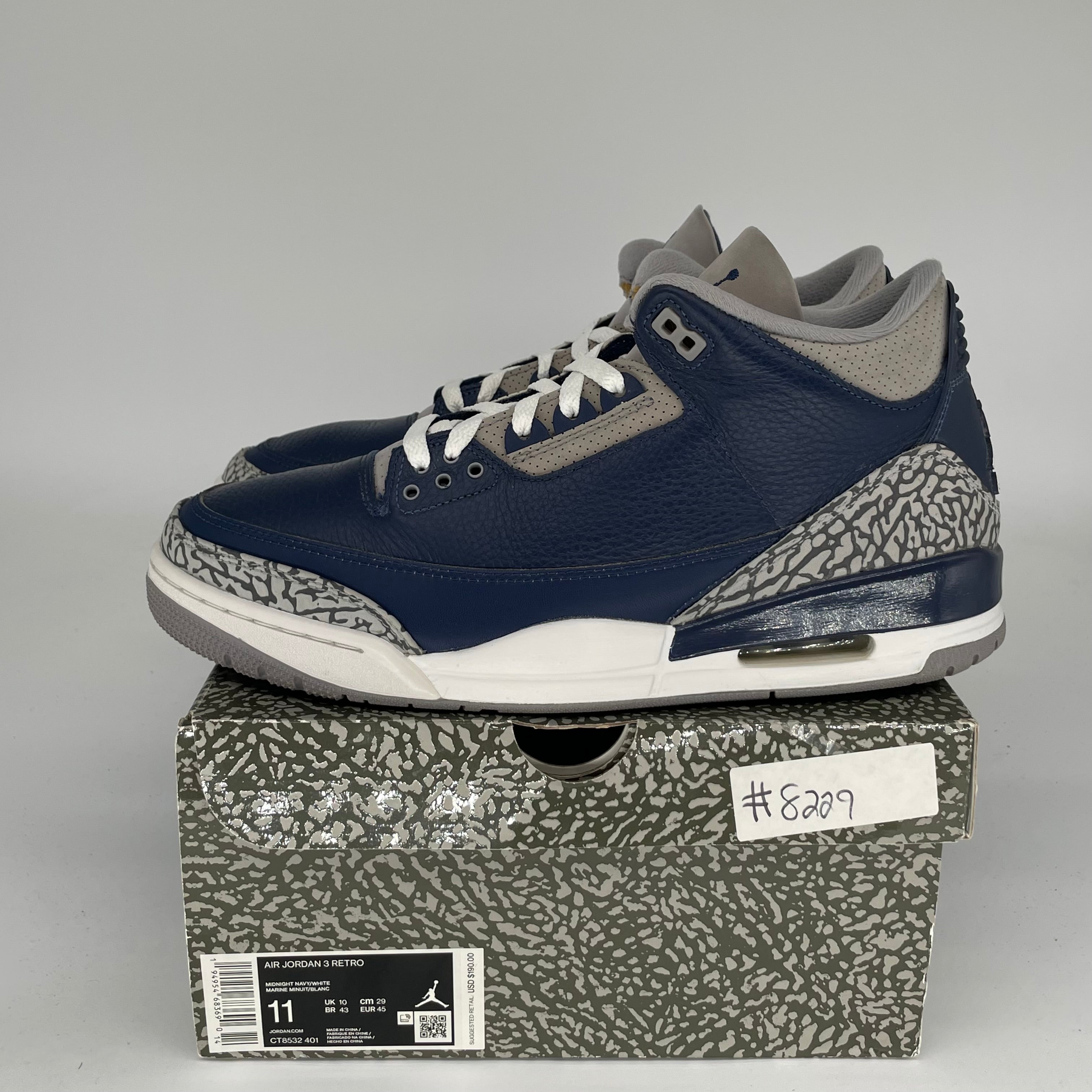AIR JORDAN 3 GEORGETOWN Basketball Shoes Men's Size 11 - Retro Style Sneakers CT8532-401 | Perfect for Streetwear, Casual Outfits & Basketball Games