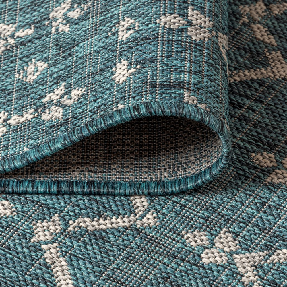 Ourika Moroccan Geometric Textured Weave Indoor/Outdoor Square Rug - Boho Chic Home Decor for Living Room, Bedroom, Patio & Porch