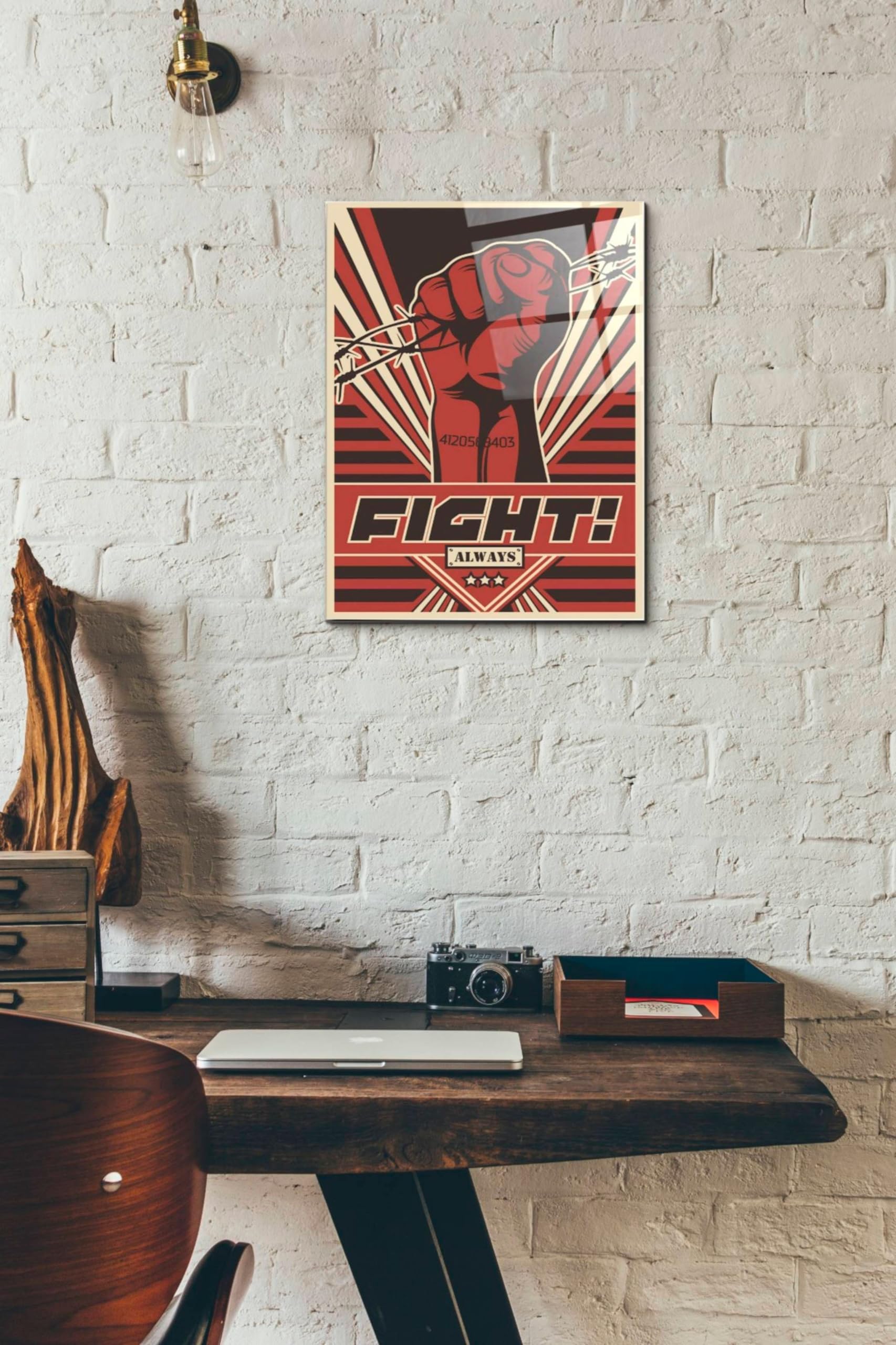 Epic 'Fight' Acrylic Glass Wall Art - 12x16 Inches Modern Home Decor for Living Room, Bedroom & Office - Durable Shatter-Resistant Contemporary Artwork