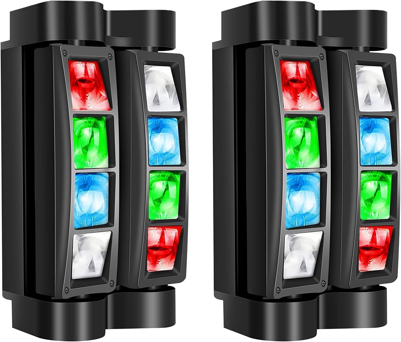 BETOPPER 8x3W RGBW LED Moving Head DJ Lights - Sound Activated & DMX-512 Control for Stage Lighting (2 Pack) | Perfect for Parties, Weddings, Clubs, Carnivals, Pubs and Disco Events