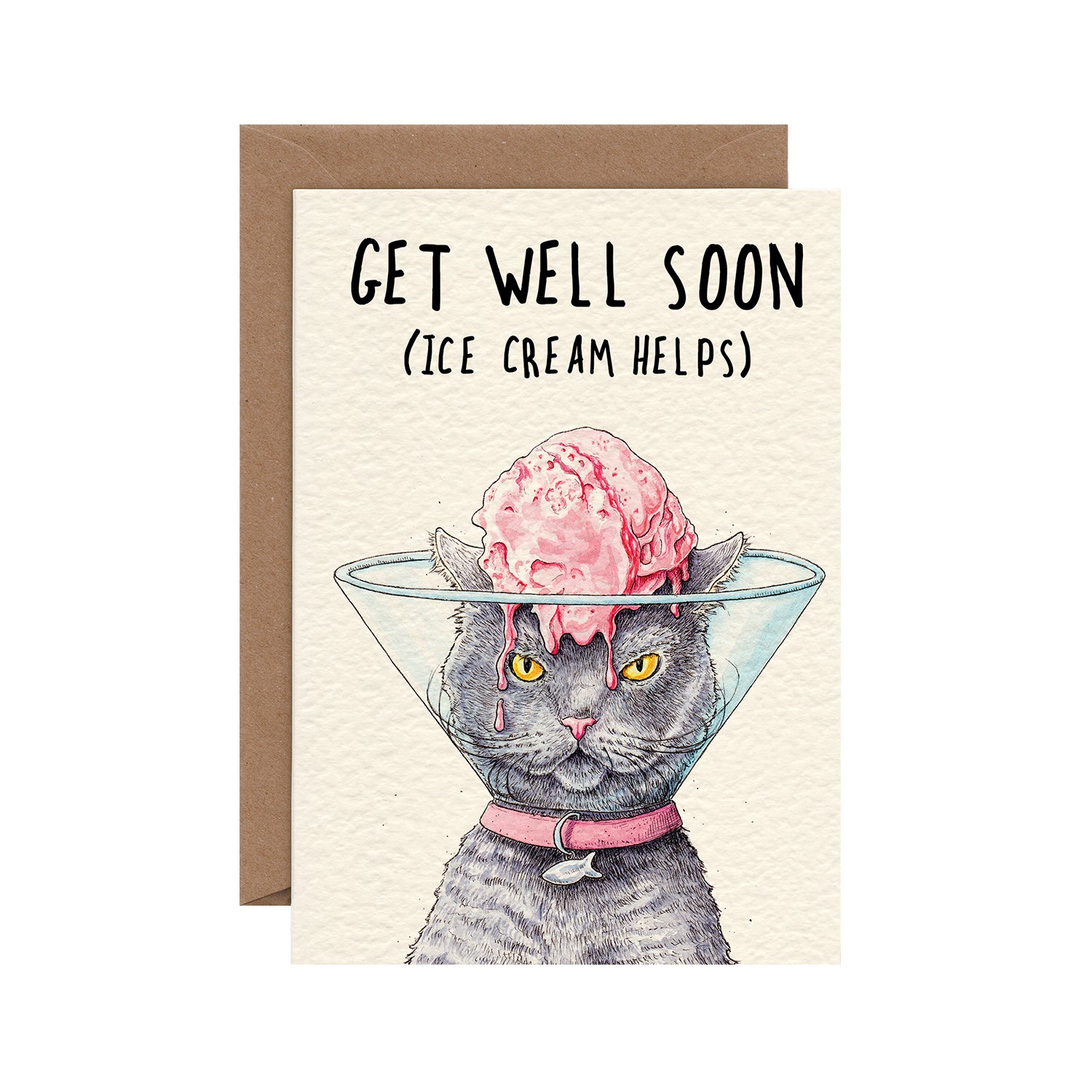 Get Well Soon Cat Card - Thoughtful Greeting Card for Sick Cats & Recovery Wishes - Perfect for Cat Lovers & Pet Owners