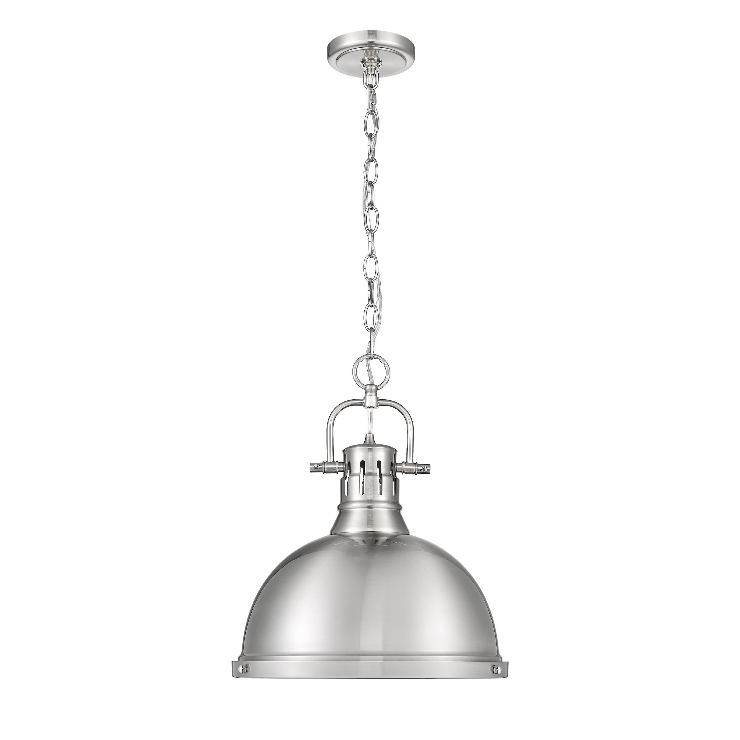 Golden 3602-L Pendant Light with Pewter Shades & Finish - Modern Kitchen Island Lighting Fixture for Dining Room, Bar, or Farmhouse Decor