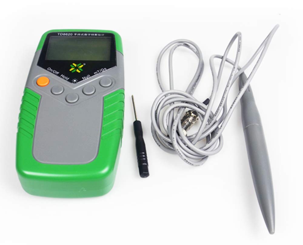 High Precision Axial Probe Tesla Meter Gaussmeter (0-2400mT) - Digital Fluxmeter for Surface Magnetic Field Testing | Industrial, Laboratory & Electronics Repair Use