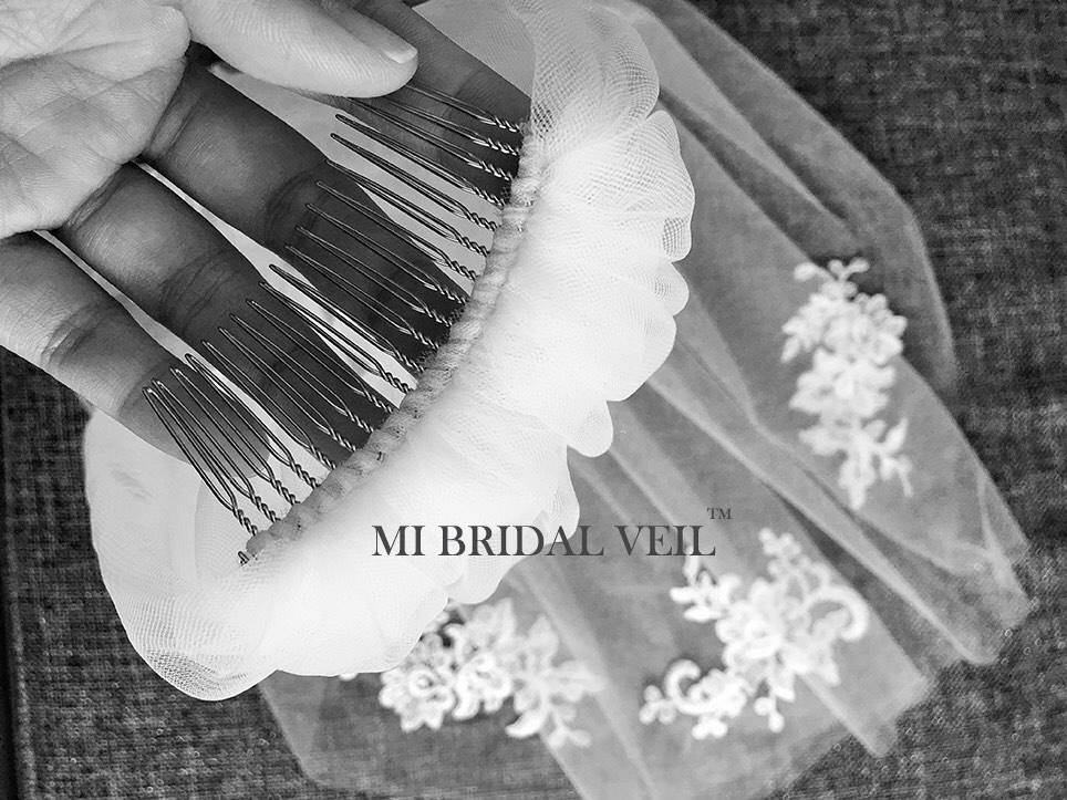 Elegant Rose Lace Applique Wedding Veil for Brides - Perfect for Church Ceremonies, Garden Weddings & Romantic Photos