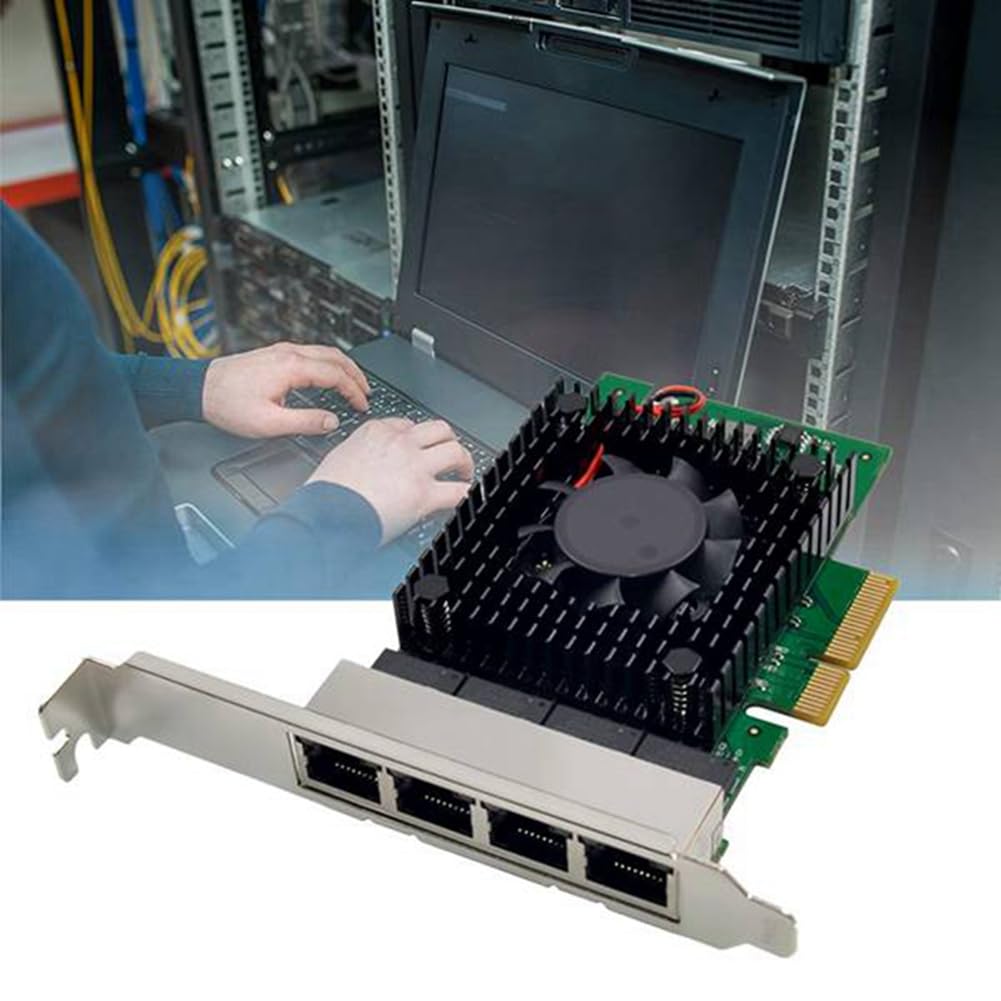 ROTEMADEGG I225-V PCI-E X4 4-Port 2.5G Gigabit Server Network Card for Gaming, Streaming & High-Speed Data Transfer - Computer Accessories & Parts