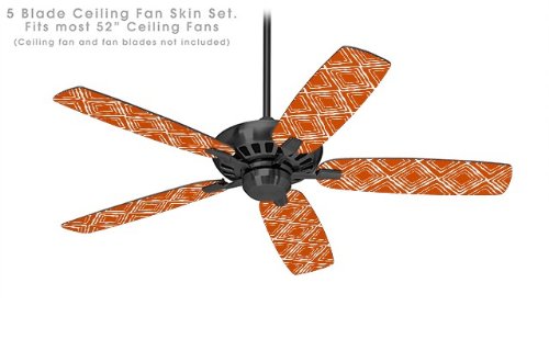 Wavey Burnt Orange Ceiling Fan Cover Kit - Fits Most 52 Inch Ceiling Fans (Fan & Blades Not Included) - Perfect for Living Room, Bedroom, and Home Decor Upgrade