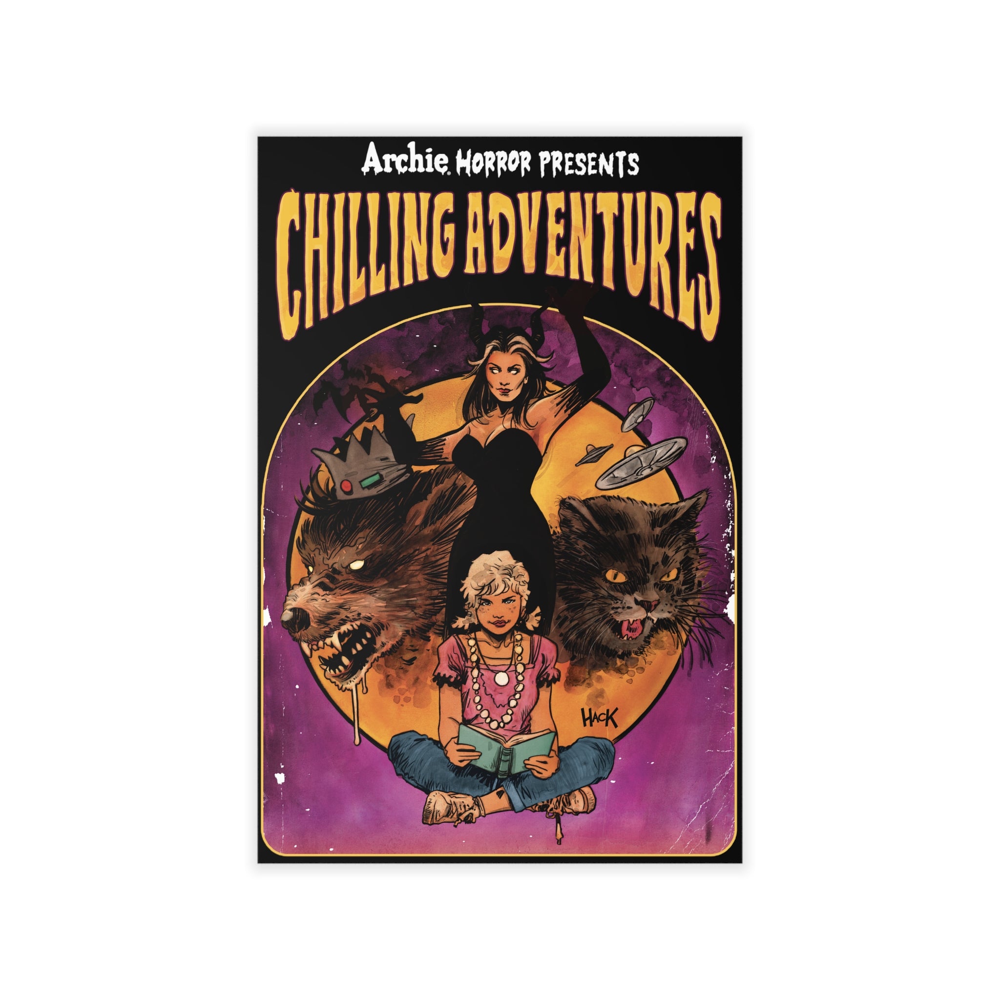 Archie Horror Presents Chilling Adventures Wall Decals - Jinx & Madam Satan Horror Decor for Bedroom, Living Room, Halloween Party