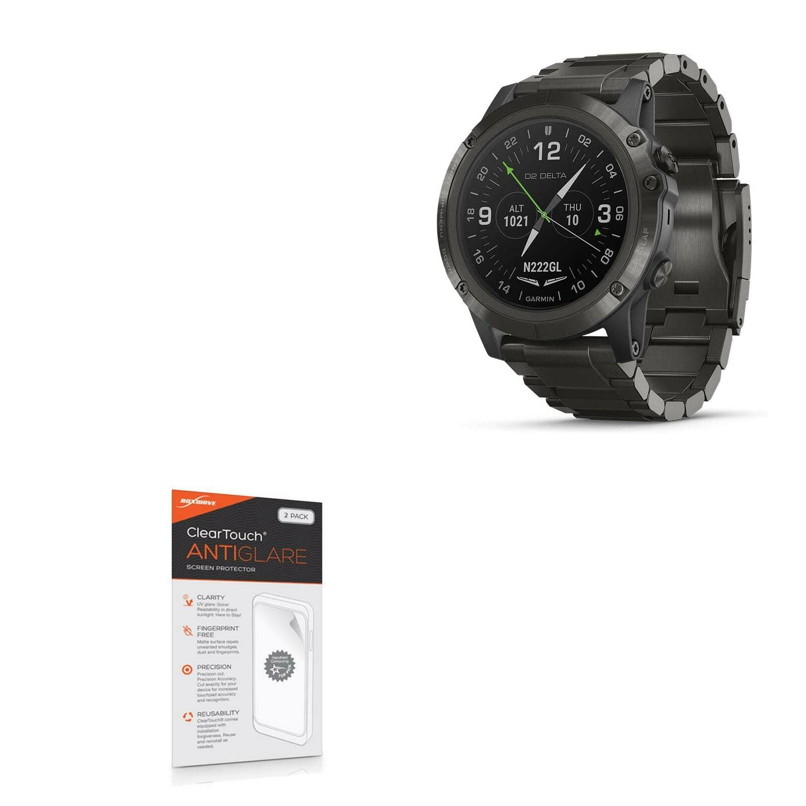 Garmin D2 Delta PX Screen Protector 2-Pack - Anti-Glare & Anti-Fingerprint for Outdoor Sports