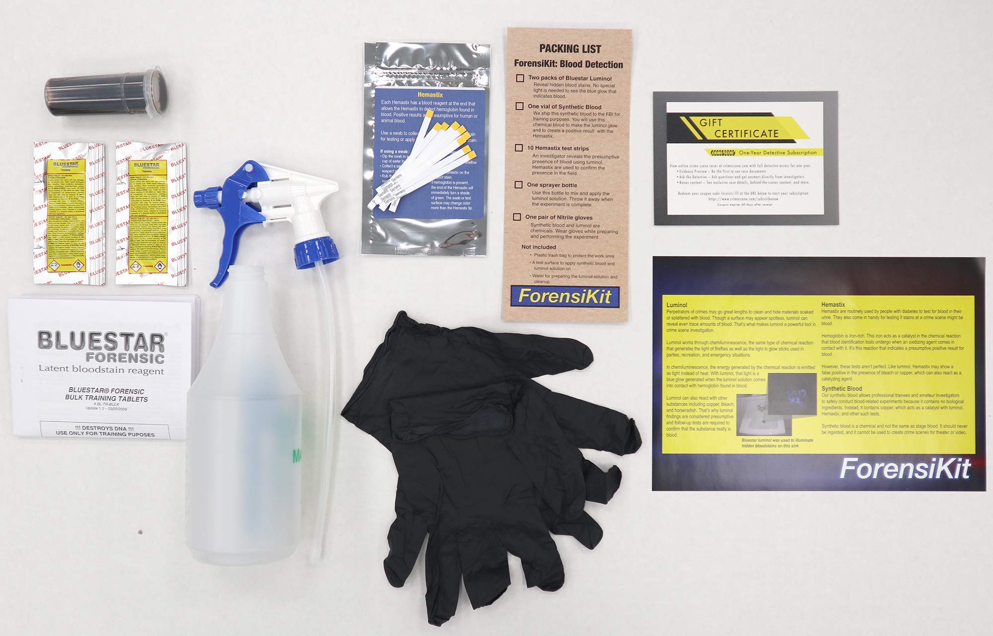 ForensiKit Crime Scene Blood Detection Kit - Professional Forensic Tools for Bloodstain Analysis & Crime Scene Investigation | Perfect for Law Enforcement, Detectives & Forensic Science Enthusiasts