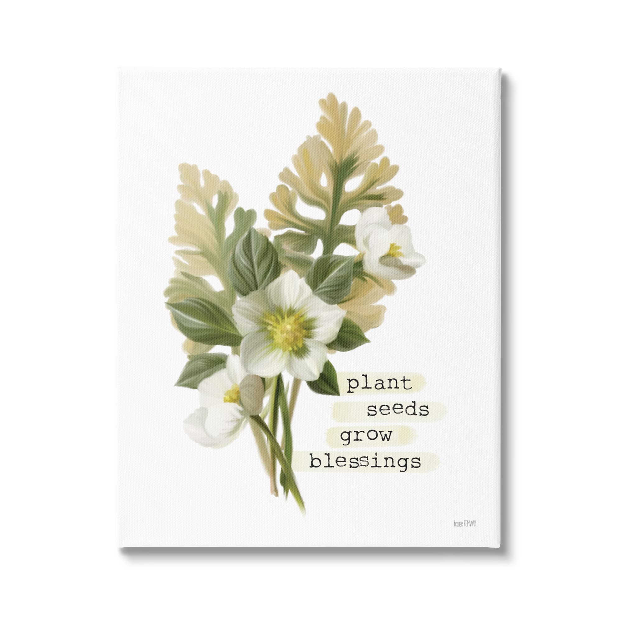Stupell Industries 'Plant Seeds Grow Blessings' Inspirational Spring Garden Wall Art - House Fenway Design - Perfect for Home Decor, Living Room, Bedroom & Office