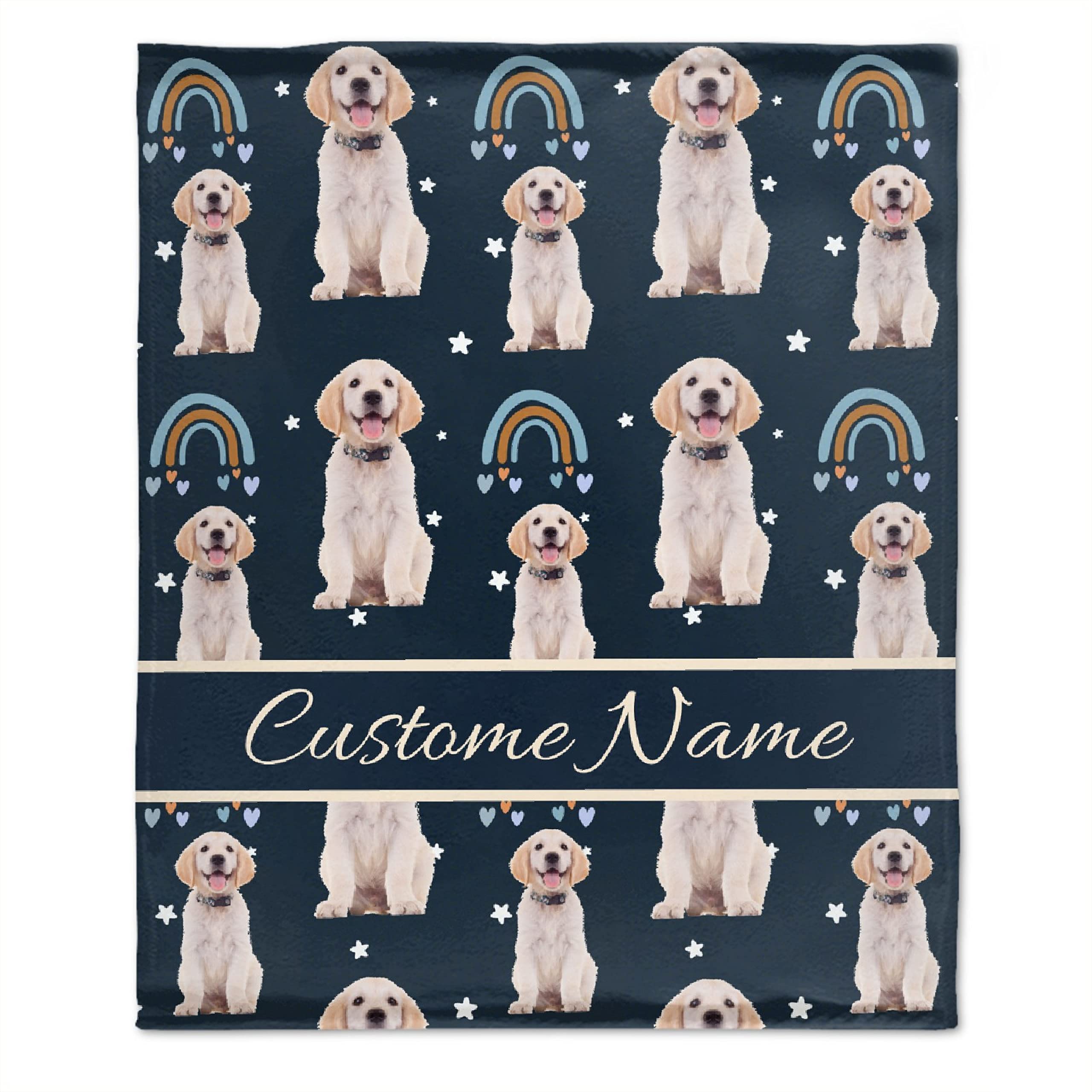 Custom Pet Portrait Throw Blanket - Personalized Flannel Blanket with Your Dog/Cat Photo & Name - Soft Pet Blanket for Sleeping, Cuddling & Home Decor - Perfect Gift for Pet Lovers, Mom & Family (Choose Background)
