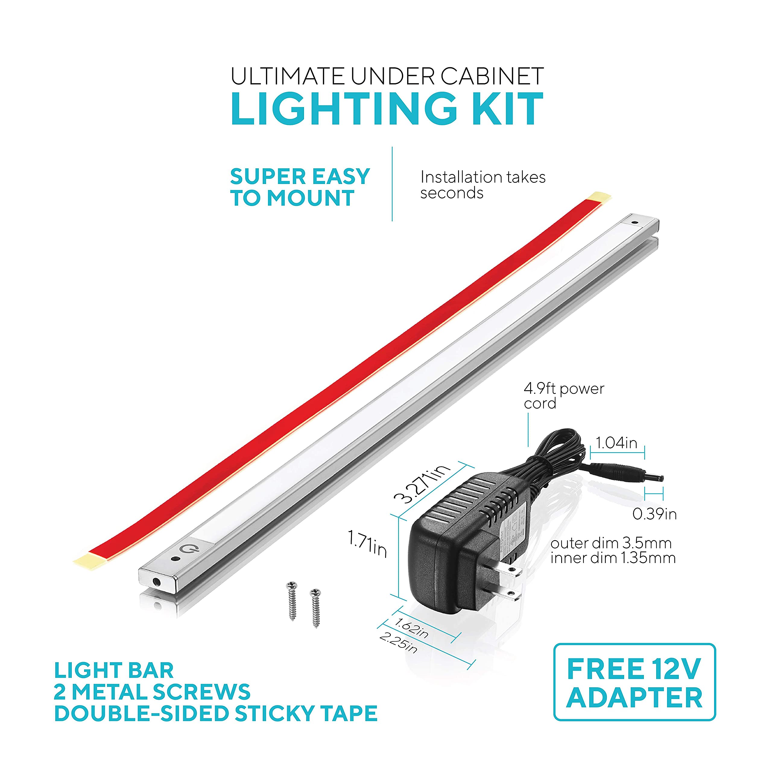 36 Inch Under Cabinet LED Lighting with Motion Sensor - Plug in or Hardwired for Kitchen, Closet & Wardrobe (Cold White) | Perfect for Task Lighting, Accent Illumination & Energy-Efficient Home Decor