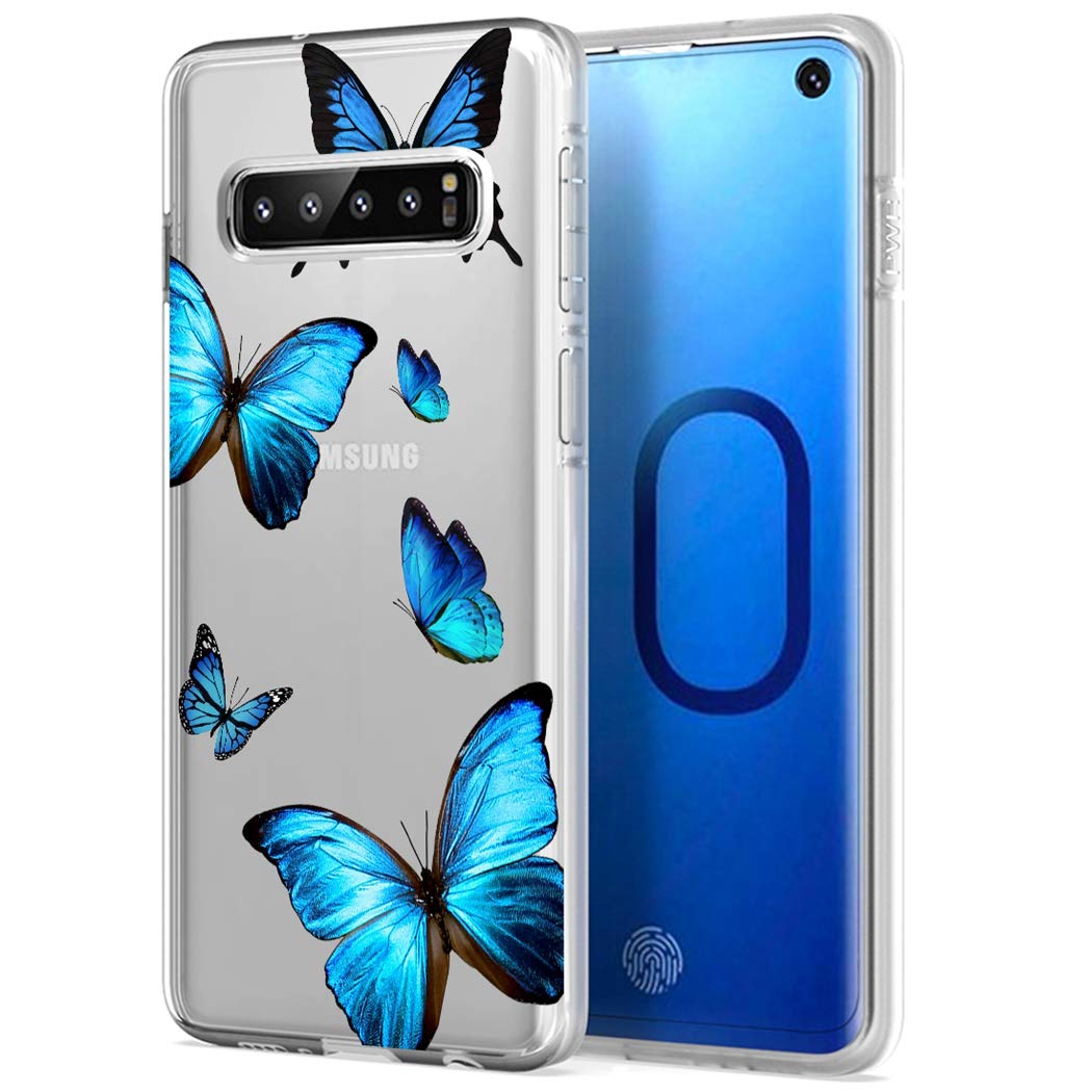 Samsung Galaxy S10 Case - Clear Soft TPU Shockproof Protective Phone Cover for Women & Girls | 6.1 Inch Transparent Butterfly Design | Perfect for Everyday Use, Work & Travel