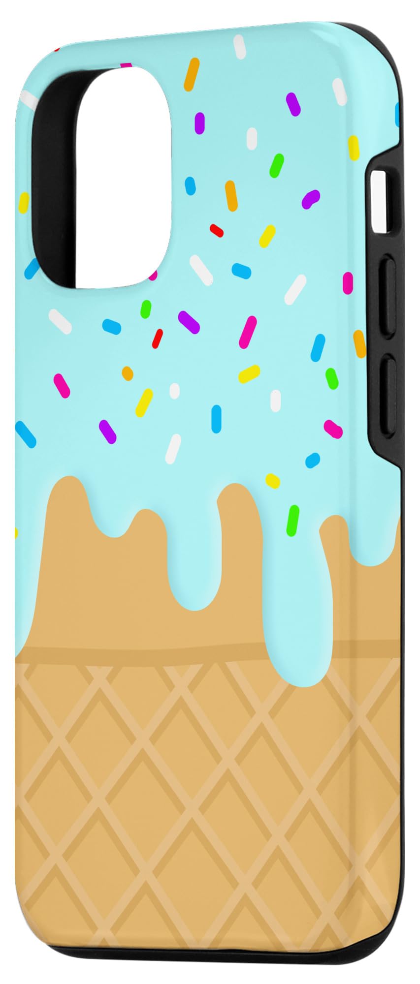 Colorful Sprinkles Drip Waffle Phone Case for iPhone 12/12 Pro - Trendy Ice Cream Cone Design, Shockproof Protective Cover - Perfect for Summer, Parties & Fun Outfits