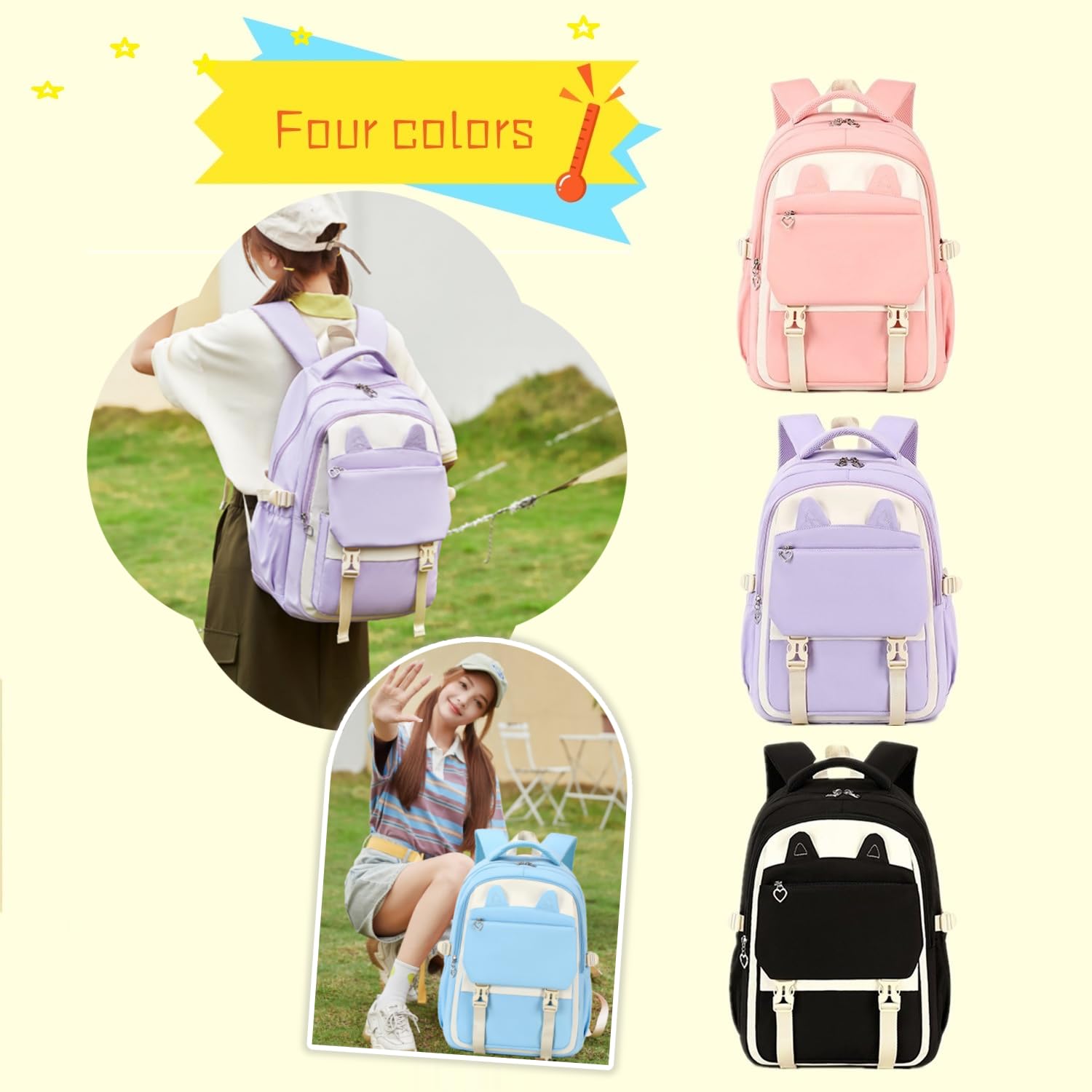 Cute Kids Backpack for Girls - Durable Laptop Backpack for Women & Teens - School Bookbag for Elementary & Middle School Students - Perfect for School, Travel & Daily Use