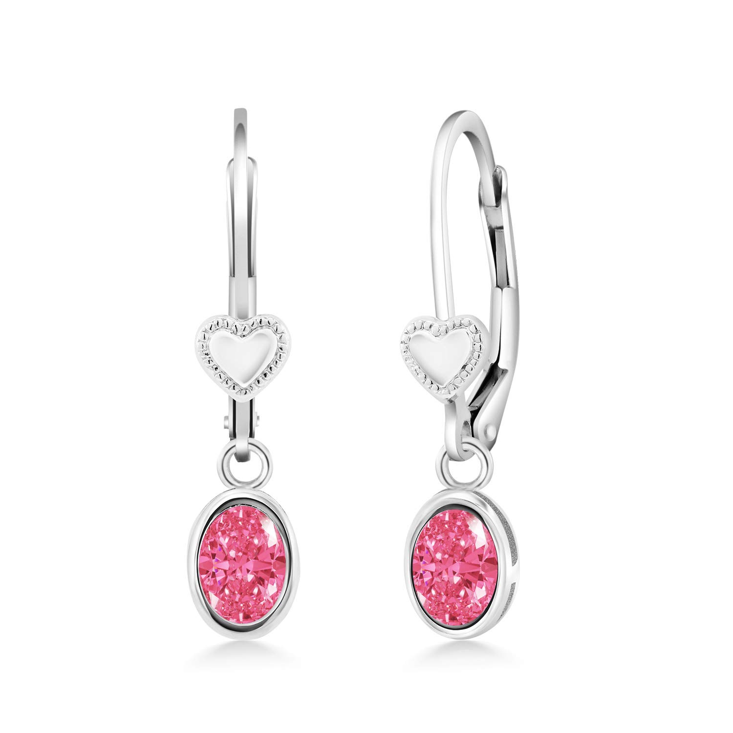 925 Sterling Silver Dangle Earrings with Oval Pink Zirconia - Elegant Gemstone Jewelry for Women | Perfect for Parties, Weddings & Special Occasions
