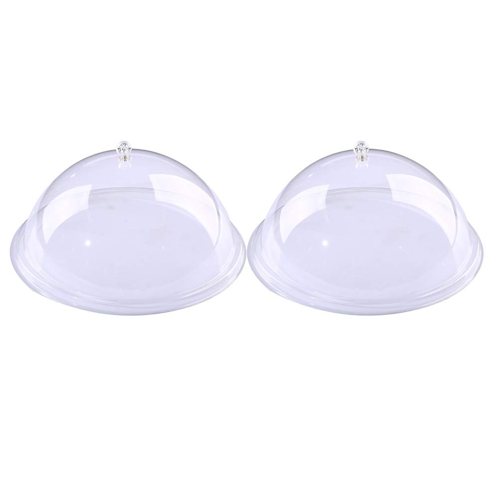 Cabilock 8-Inch Acrylic Food Cover Set (2Pcs) - Transparent Kitchen Food Protector for Flies, Bugs & Ants - Perfect for Indoor/Outdoor Dining, Picnics & Buffets