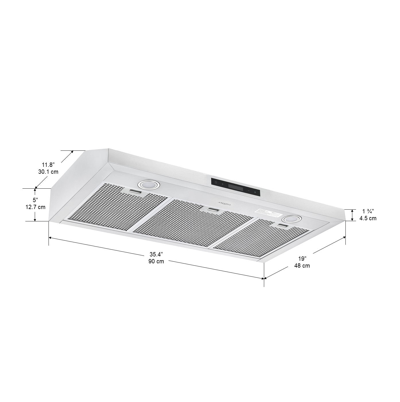 Slim SE2M 36 Inch Under Cabinet Range Hood - Stainless Steel Kitchen Vent Hood with LED Lights - Perfect for Small Kitchens and Apartments