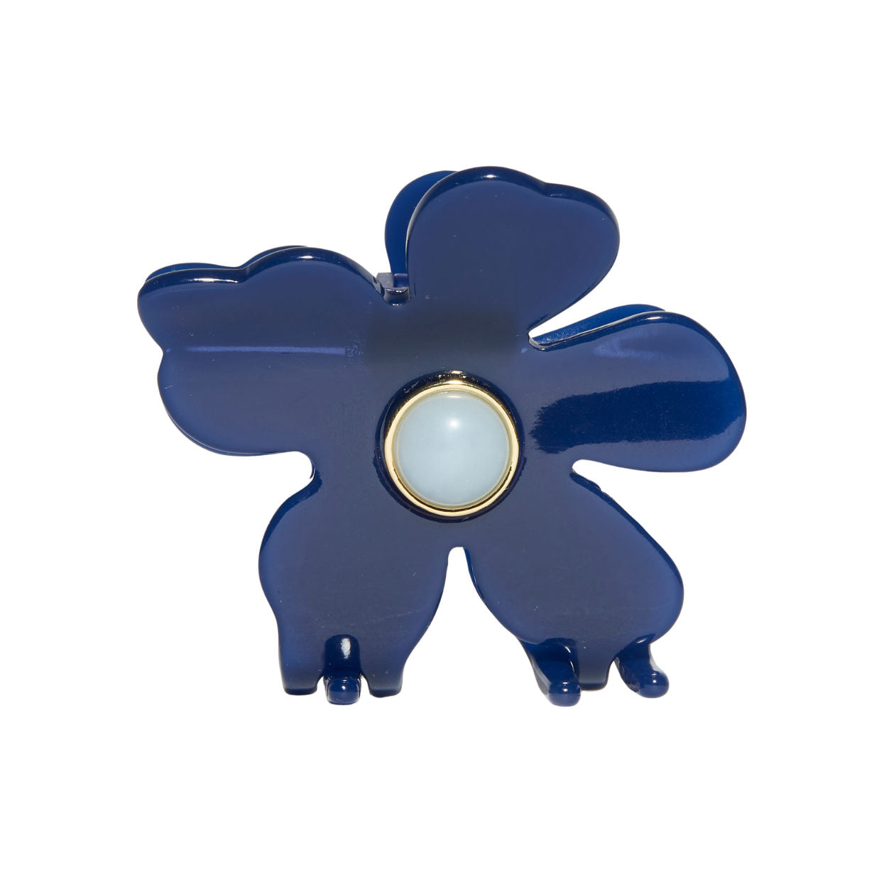 Cobalt Lily Hair Claw Clip - Strong Hold Hair Clips for Women, Non-Slip Large Hair Claw for Thick Hair - Perfect for Ponytails, Buns & Everyday Hairstyles