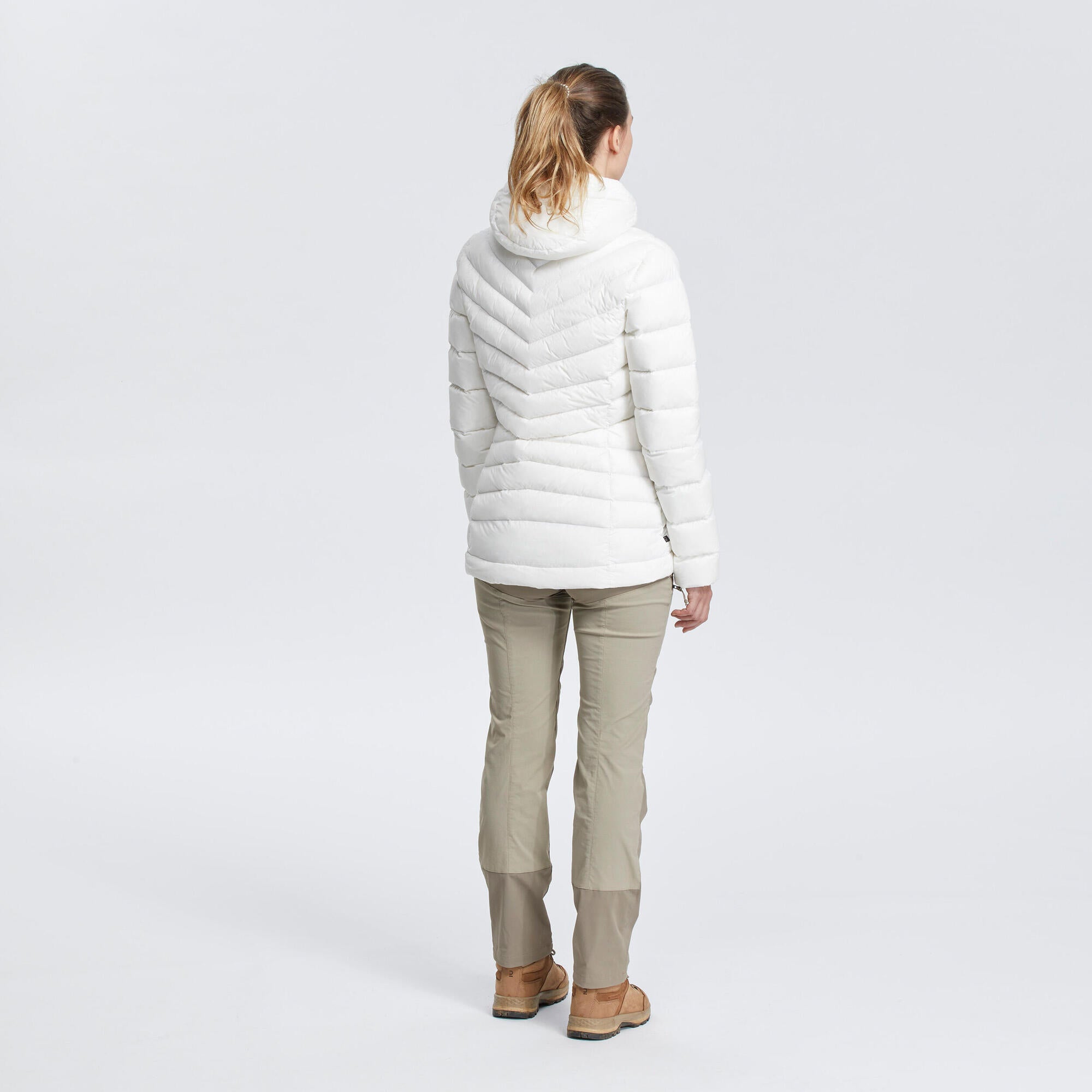Forclaz Women's MT500 Hooded Down Puffer Jacket - Lightweight Winter Coat, Waterproof Windproof Insulated Jacket for Hiking, Skiing & Outdoor Activities