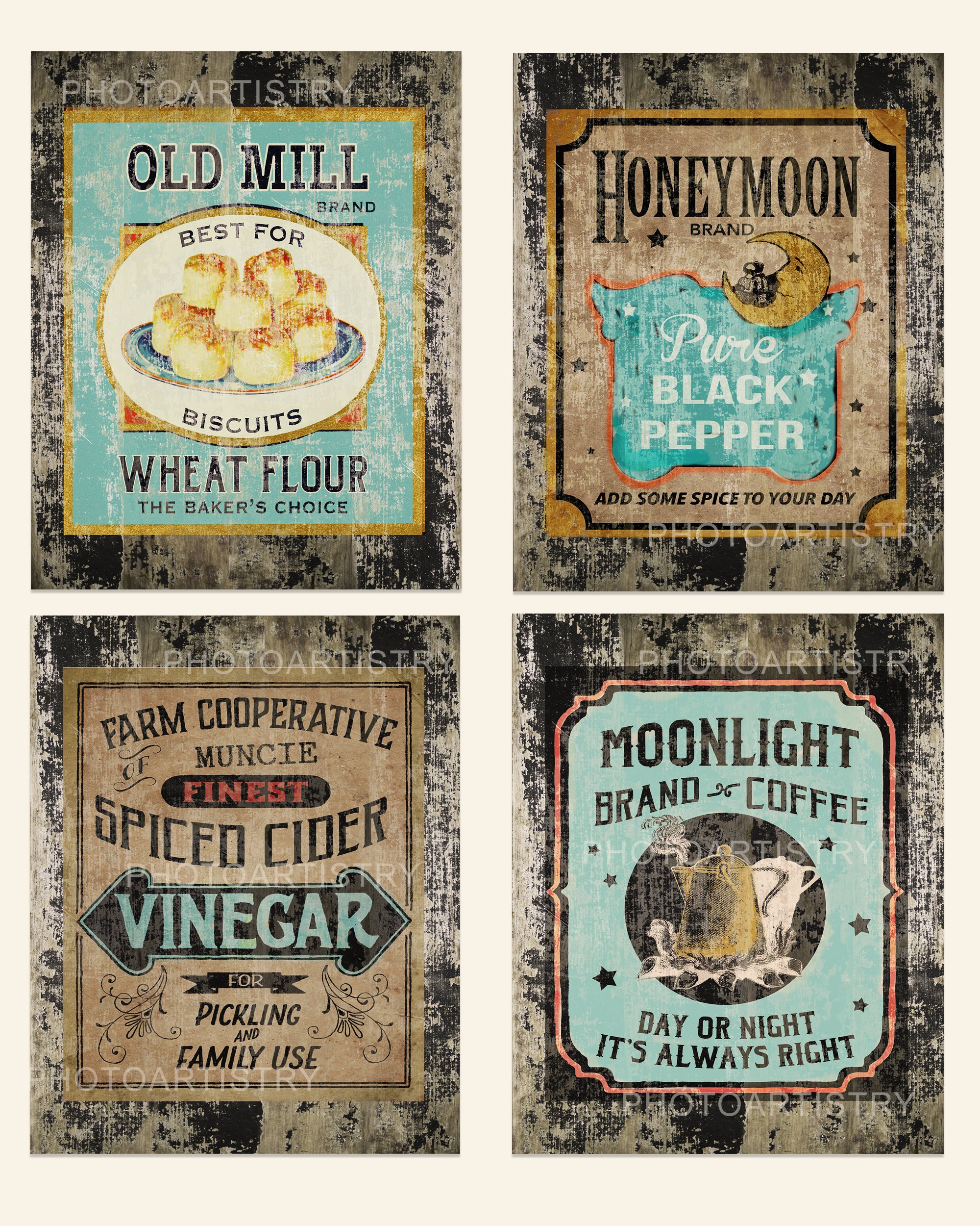 Charming Rustic Kitchen Signs - Country Farmhouse Decor - Distressed Wood Wall Art - Perfect for Farmhouse, Cottage & Fixer Upper Style Kitchens - Great for Coffee Bars & Dining Room Decor