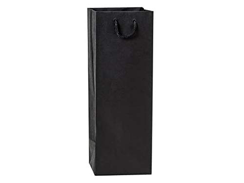 10 Pack Black Kraft Wine Gift Bags 4.5x4.5x13 Inches - Eco-Friendly Party Favor Bags for Holidays, Weddings, Birthdays & Corporate Events