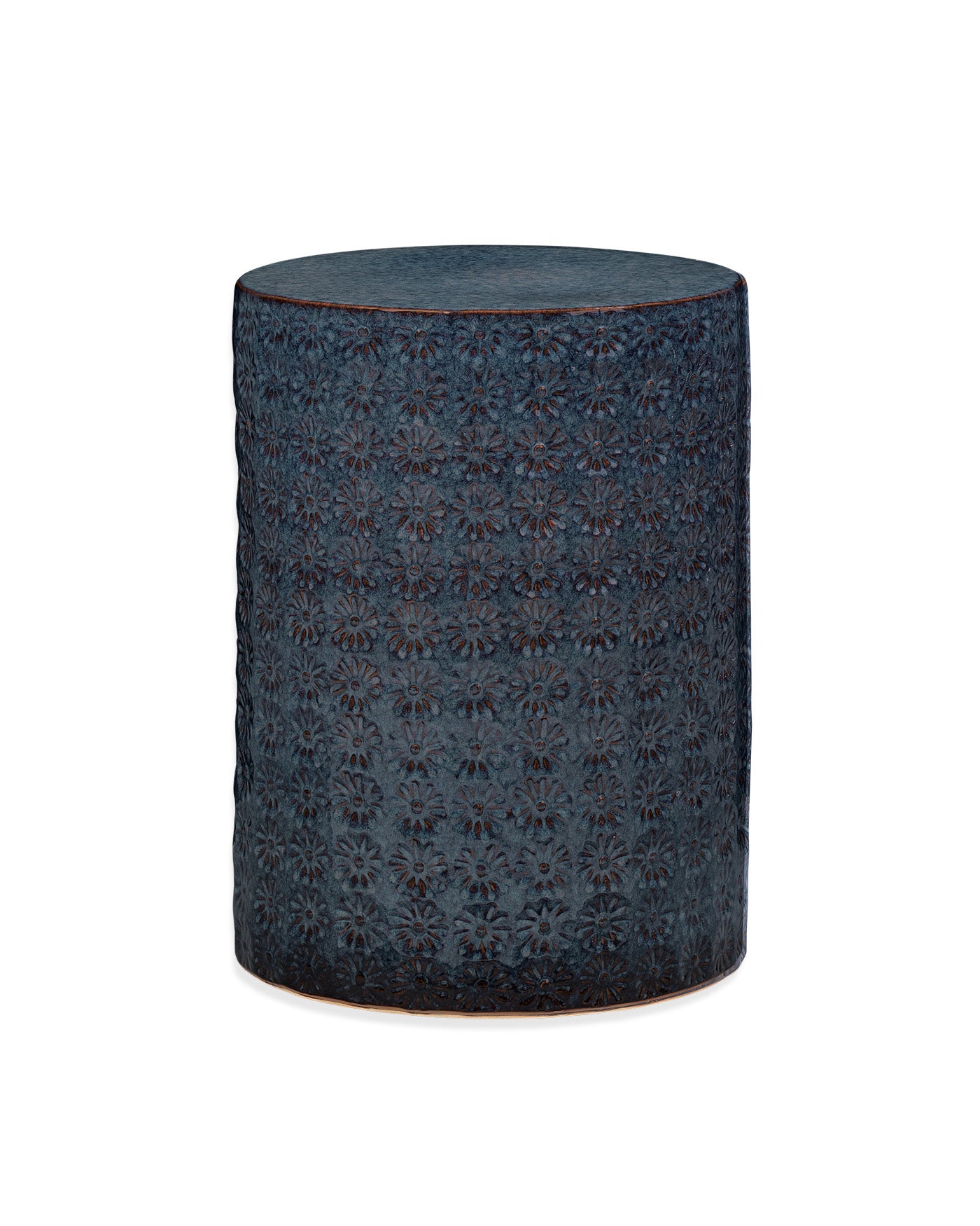 Blue Wildflower Side Table - Small Accent Table for Living Room, Bedroom, or Patio Decor