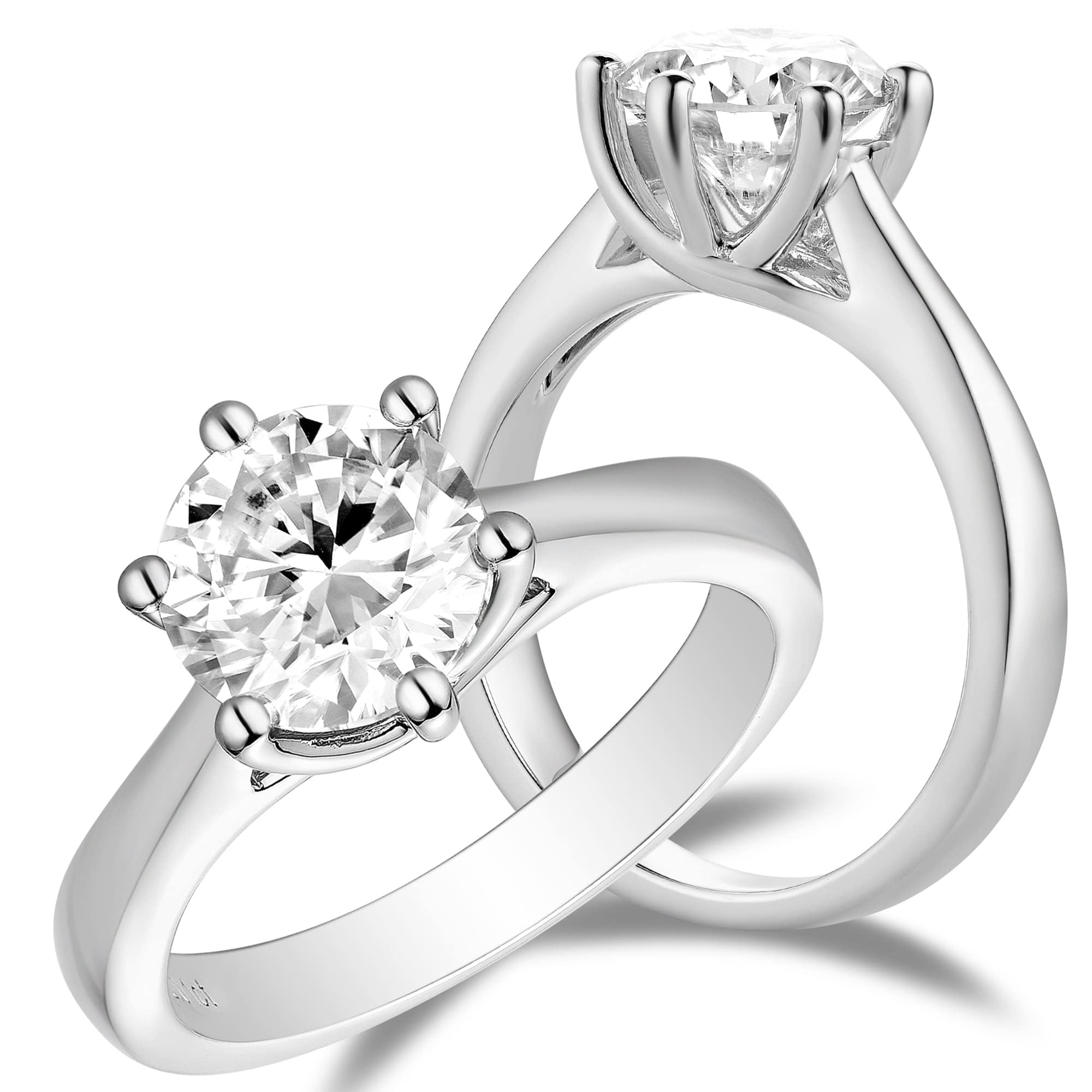 1-3 Carat G-H-I Color Heart Arrows Cut Lab Created Moissanite Engagement Ring for Women - DovEggs Brilliant Round Solitaire Wedding Ring in Sterling Silver | Perfect for Proposals, Anniversaries & Bridal Jewelry