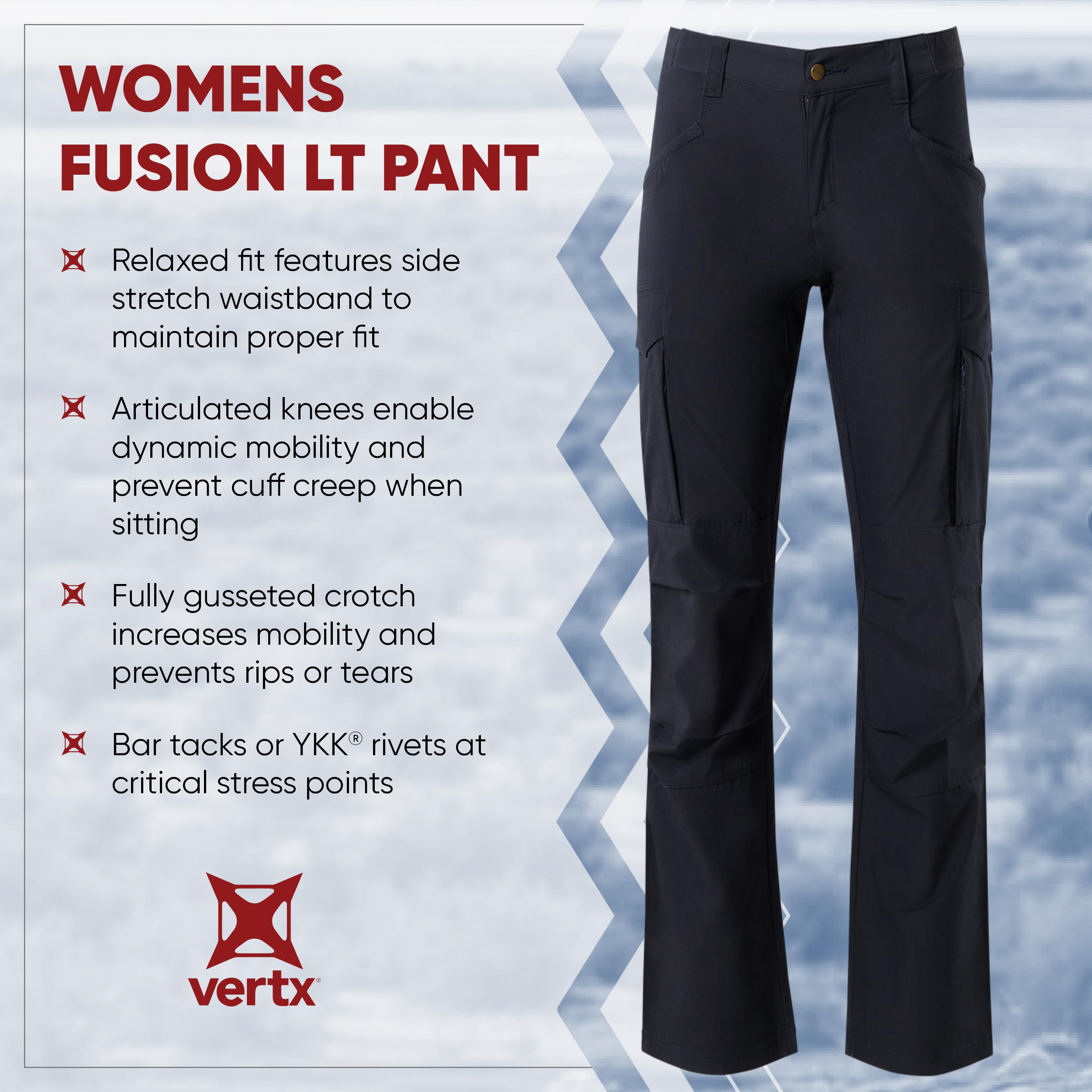 Vertx Women's Tactical Cargo Pants - Stretch Quick-Dry Utility Pants with Multiple Pockets | Relaxed Fit for Outdoor Adventures, Hiking & EDC Survival Gear