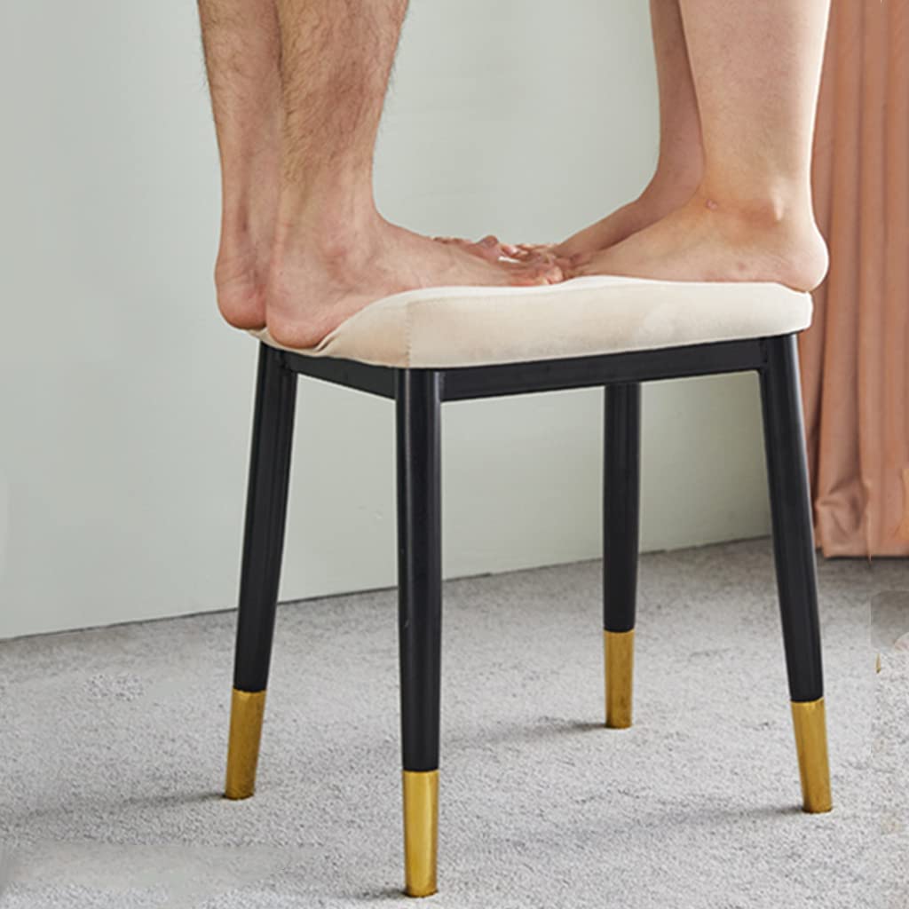 Vanity Stool with Padded Cushion - Carbon Steel Makeup Chair for Women & Girls - Durable Beauty Seat with Strong Load-Bearing Capacity - Perfect for Dressing Table, Bedroom, Salon & Makeup Studio