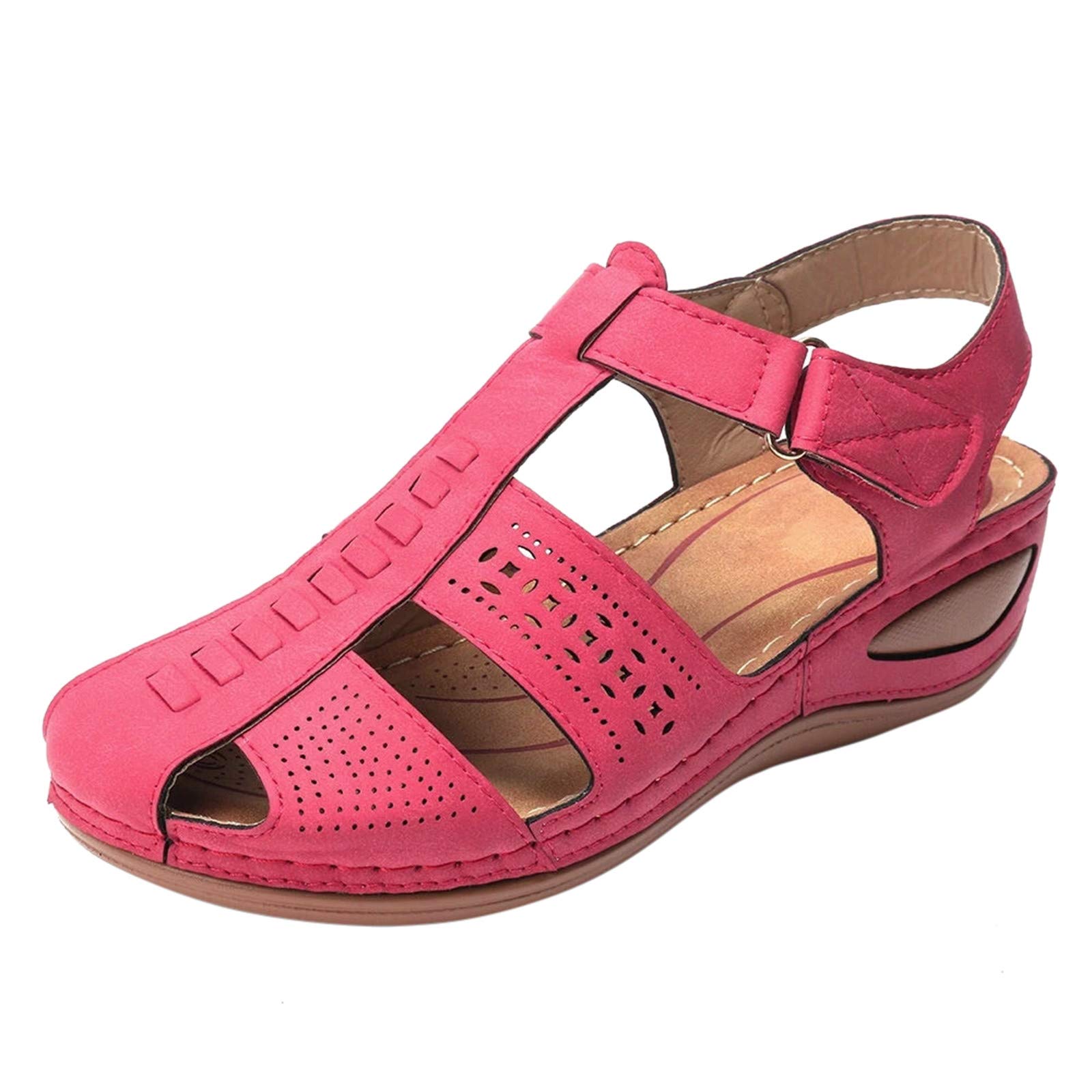 Women's Dressy Summer Sandals - Breathable Closed Toe Wedge Sandals with Buckle for Casual Comfort | Perfect for Beach, Vacation & Everyday Wear