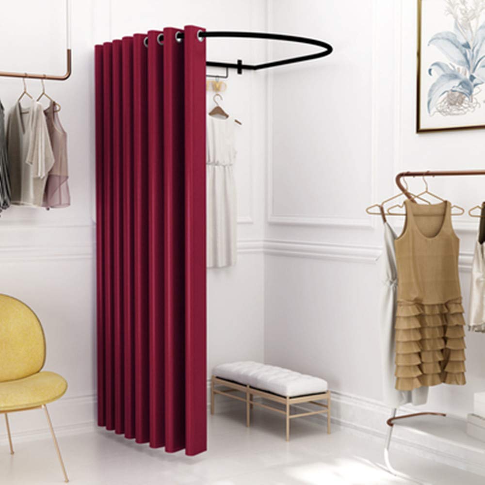 BEIFU FORM Fitting Room Curtain for Clothing Stores - 85cm Red Changing Room Privacy Curtain with Track System | Durable Shade Cloth for Retail Boutiques, Dressing Rooms & Photo Studios (Model JSZJ008)