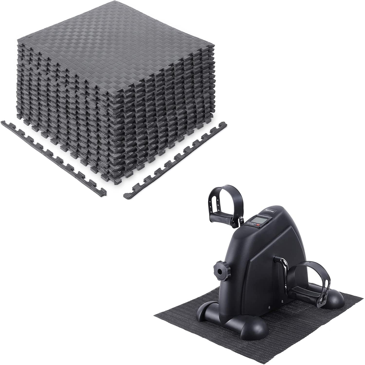 Non-Slip Exercise Floor Mat with Mini Exercise Bike for Home Workouts - Perfect for Yoga, Pilates & Indoor Cycling