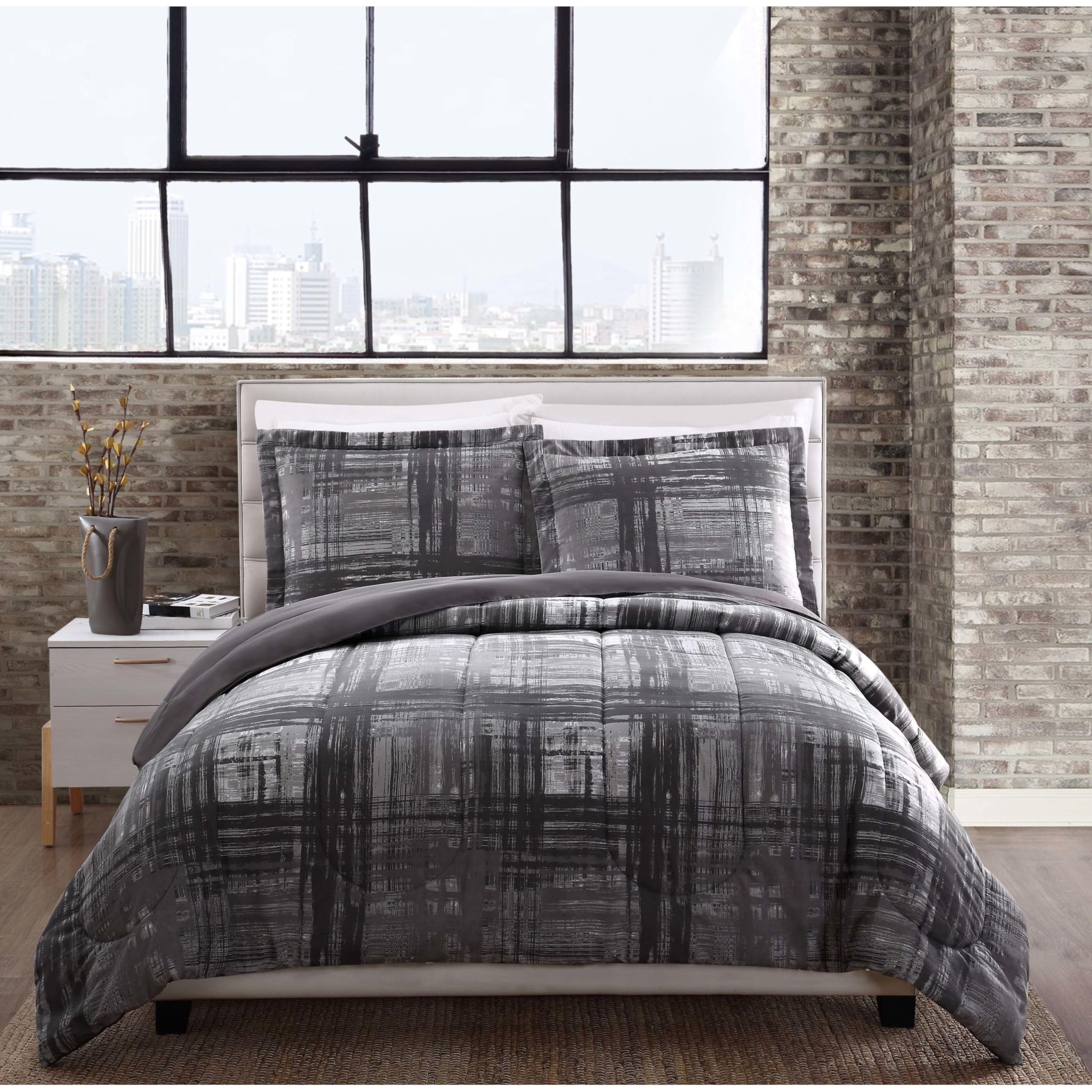 Camden Plaid Comforter Set - Twin Size 68x90 Inches, 2-Piece Bedding Set, Soft & Cozy, Perfect for Kids' Room, Dorm, or Guest Bedroom