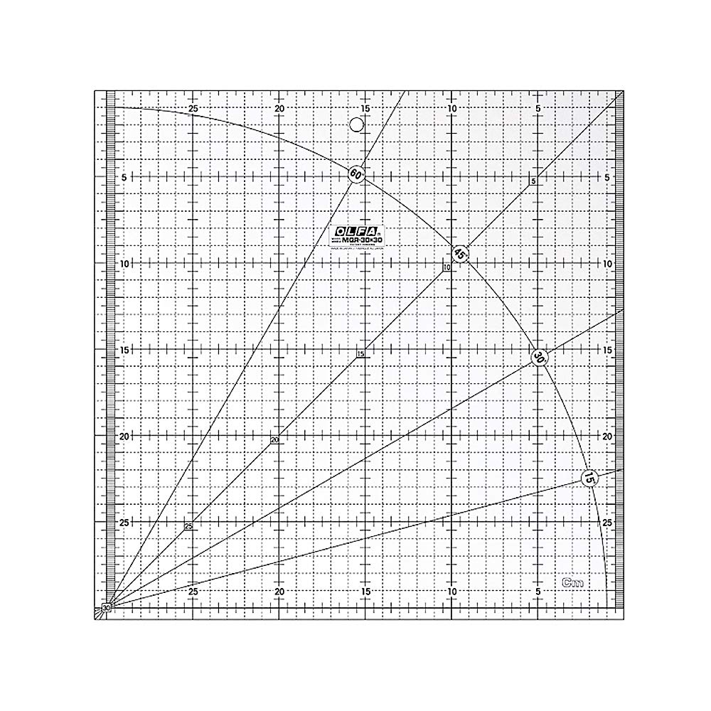 Olfa MQR-30 30x30cm Quilting Ruler with Grid Lines - 12x12 Inch Patchwork Measuring Tool for Sewing, Crafting & DIY Projects - Perfect for Quilting, Fabric Cutting and Precision Measurements