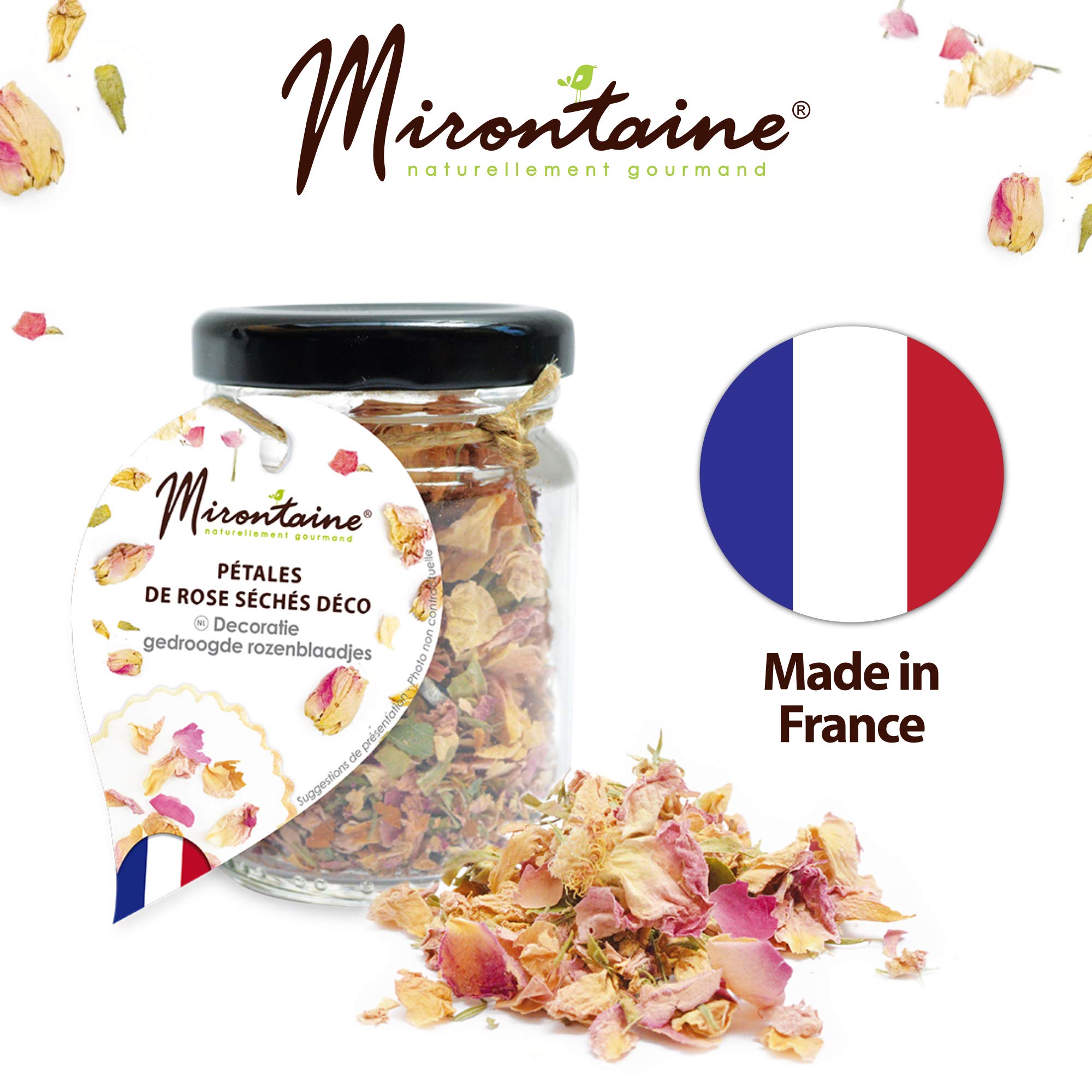 Organic Edible Dried Rose Petals for Baking - Premium Culinary Grade Rose Flowers for Cakes, Desserts, Tea & Cocktail Garnish | Perfect for Wedding Cakes, Pastry Decorations & Gourmet Cooking