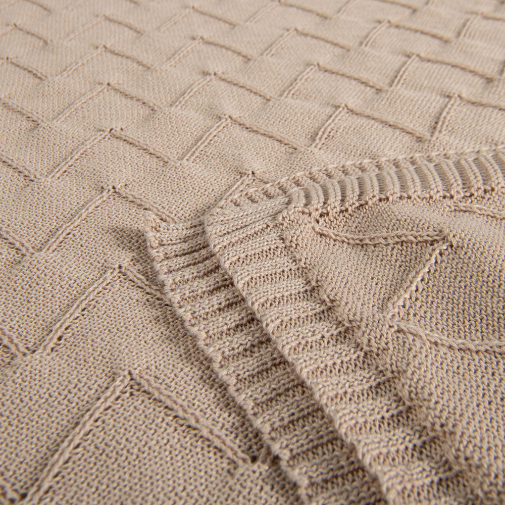 NTBAY Soft Cotton Cable Knitted Blanket - Cozy Warm Throw for Couch, Bed & Sofa - Perfect for Winter Nights, Lounging & Home Decor