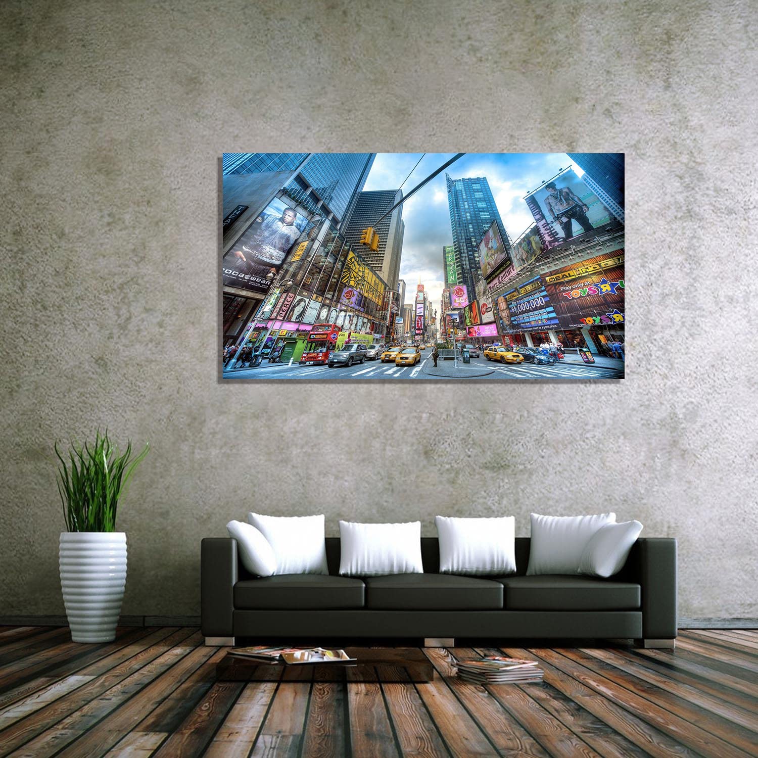 New York Canvas Art - Stunning Landscape Wall Painting, Framed & Ready to Hang - Perfect for Home, Office, Bedroom Decor | Wall Art for Living Room, Dining Area & Workspace