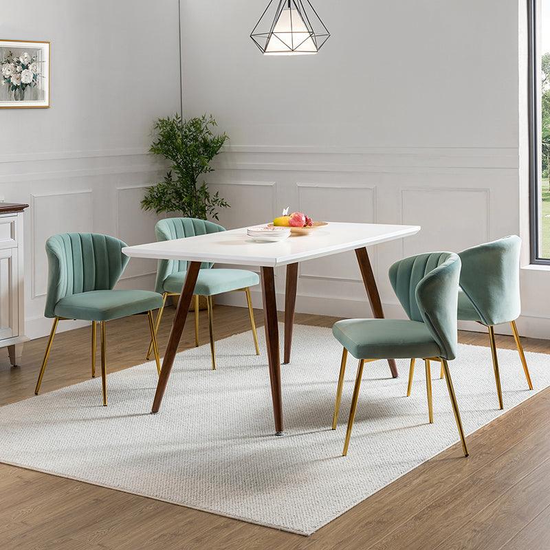 Modern Dining Chairs Set of 4 - Mid Century Metal Leg Side Chairs for Kitchen, Dining Room & Office - Aruna Contemporary Upholstered Seating