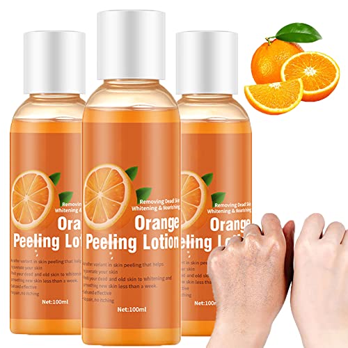 Korean Orange Peeling Lotion - Brightening Exfoliating Gel for Face & Body | Dead Skin Remover | Instant Whitening Effect | 3-Pack Set | Perfect for Spa Days & Skincare Routine