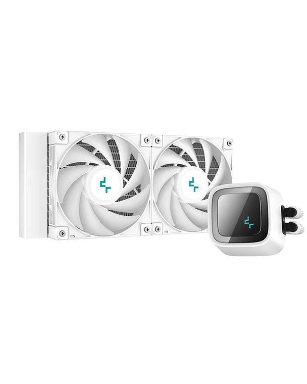 DeepCool LS520 ARGB 240mm AIO Liquid CPU Cooler - White | High Performance RGB Water Cooling System for Gaming PC & Workstation | Perfect for Overclocking & Silent Operation