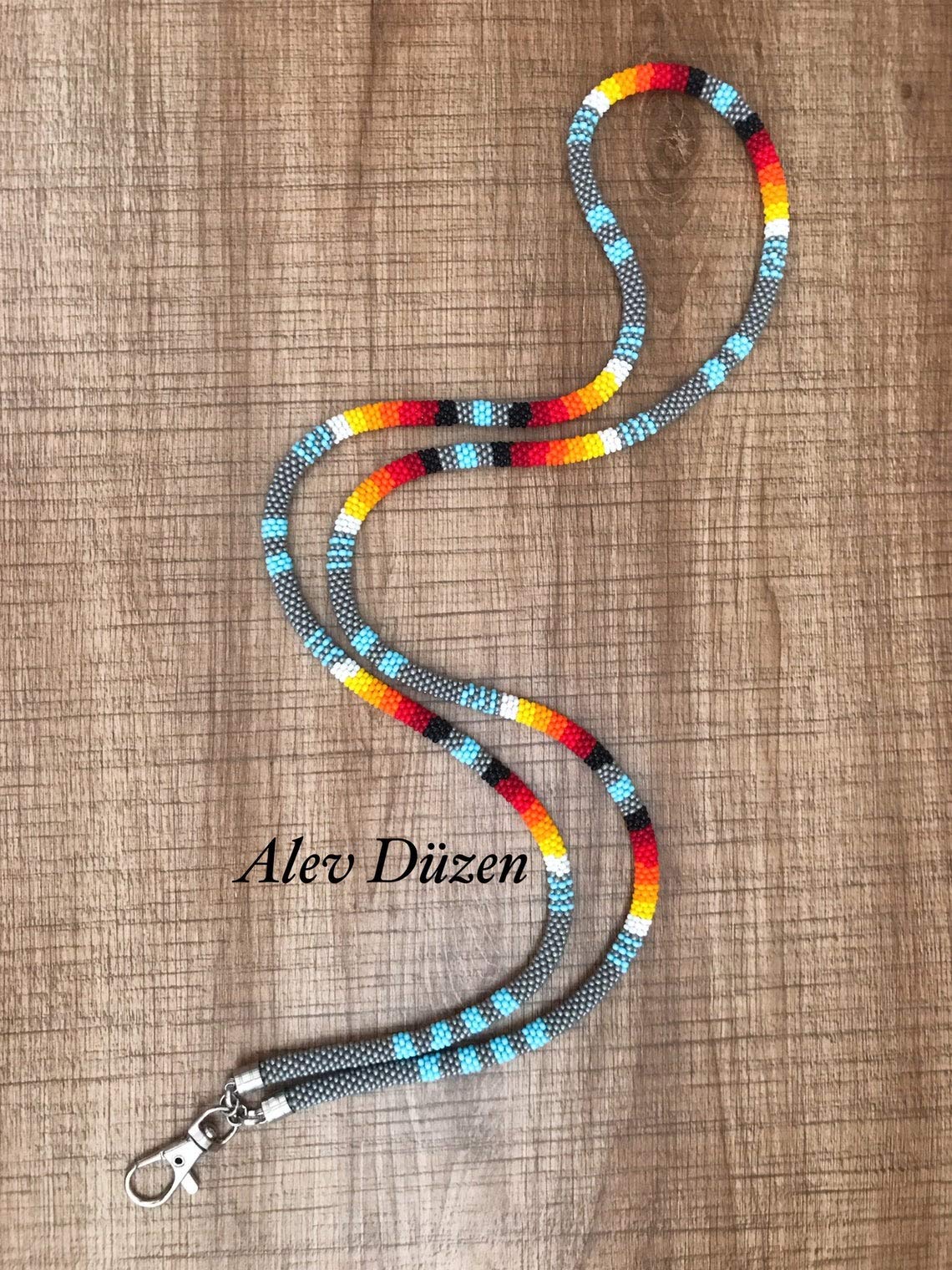 Handmade Native American Beaded Lanyard - Stylish Badge Holder for Women, Teachers & Nurses - Adjustable ID Card Holder for Work, School & Healthcare Professionals