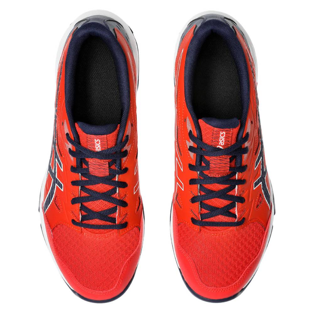 ASICS Gel Rocket 11 Men's Volleyball Shoes - Lightweight Indoor Court Shoes for Badminton, Squash & Tennis - Non-Marking Rubber Sole (Fiery Red/Peacoat) - Perfect for Gym, Sports & Casual Wear